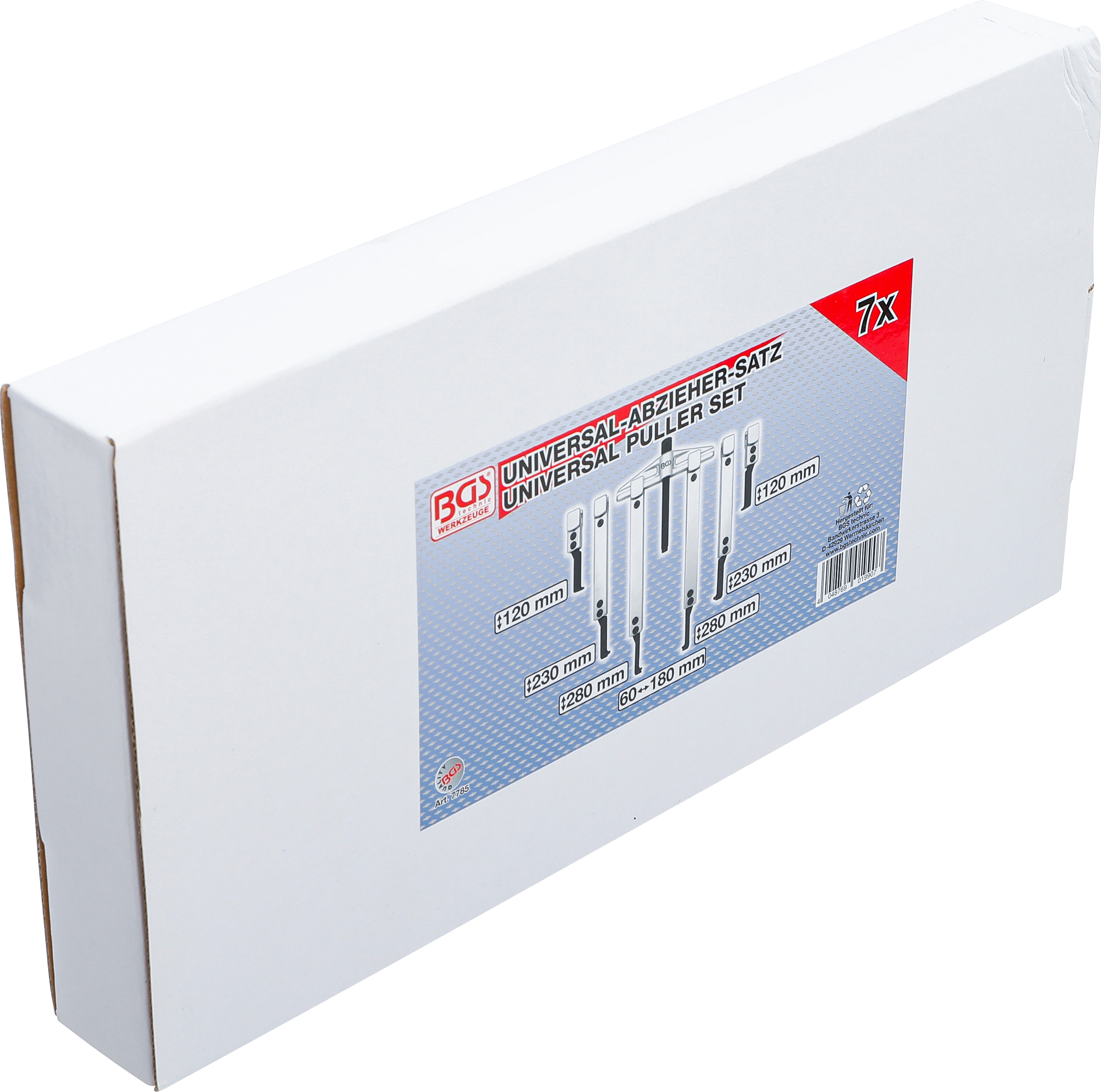 BGS Universal-Abzieher-Satz, 2-armig | 35 - 130 mm | 7-tlg.