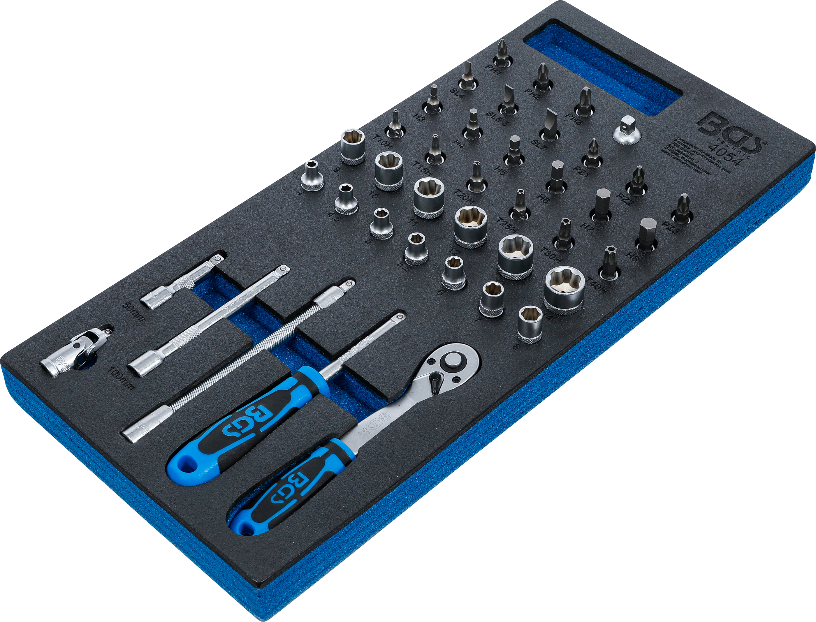 BGS Werkstattwageneinlage 1/3: Steckschlüssel-Satz | 6,3 mm (1/4") | 41-tlg.