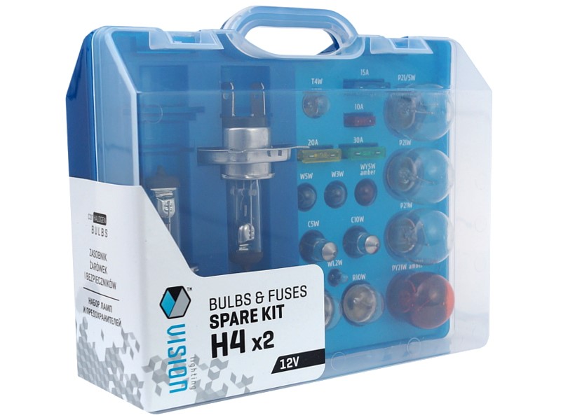Vision Lampenkoffer 2x H4 Halogen Ersatzlampen und Sicherungen Set 19tlg