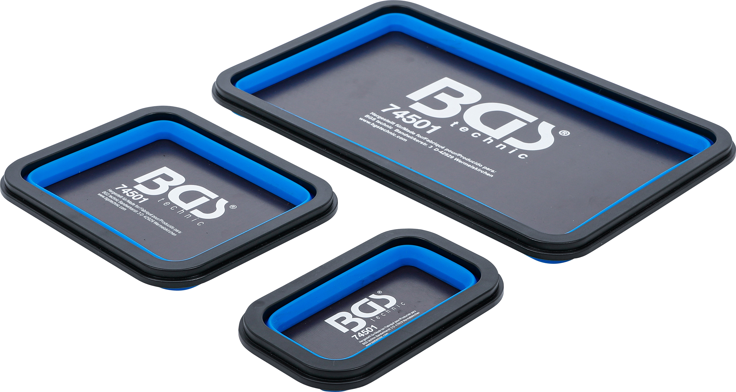 BGS Magnet-Haftschalen-Satz | Silikon | faltbar | 3-tlg.