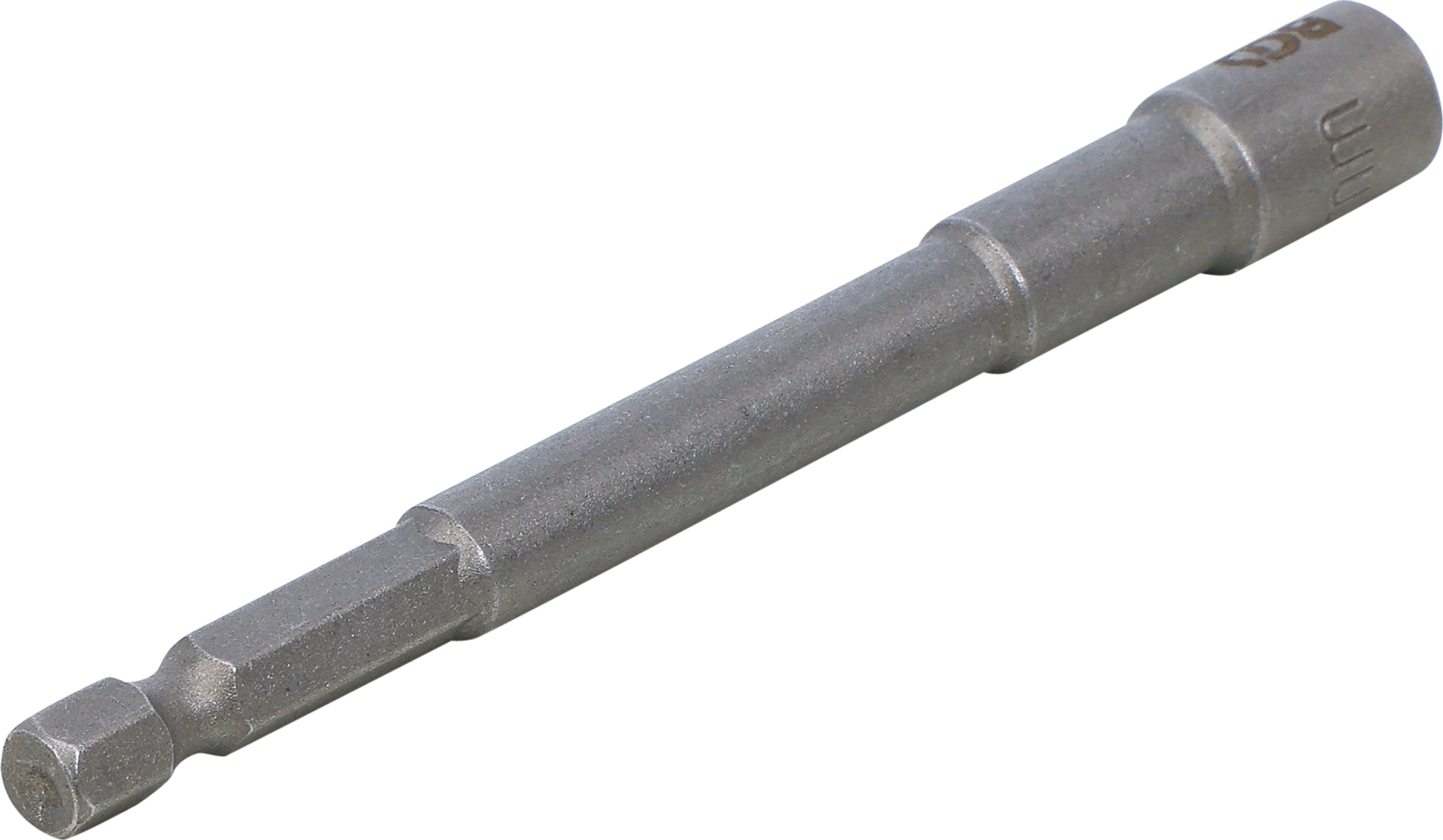 BGS Steckschlüssel-Einsatz Sechskant, extra lang | für Bohrmaschinen | Antrieb Außensechskant 6,3 mm (1/4") | SW 7 mm