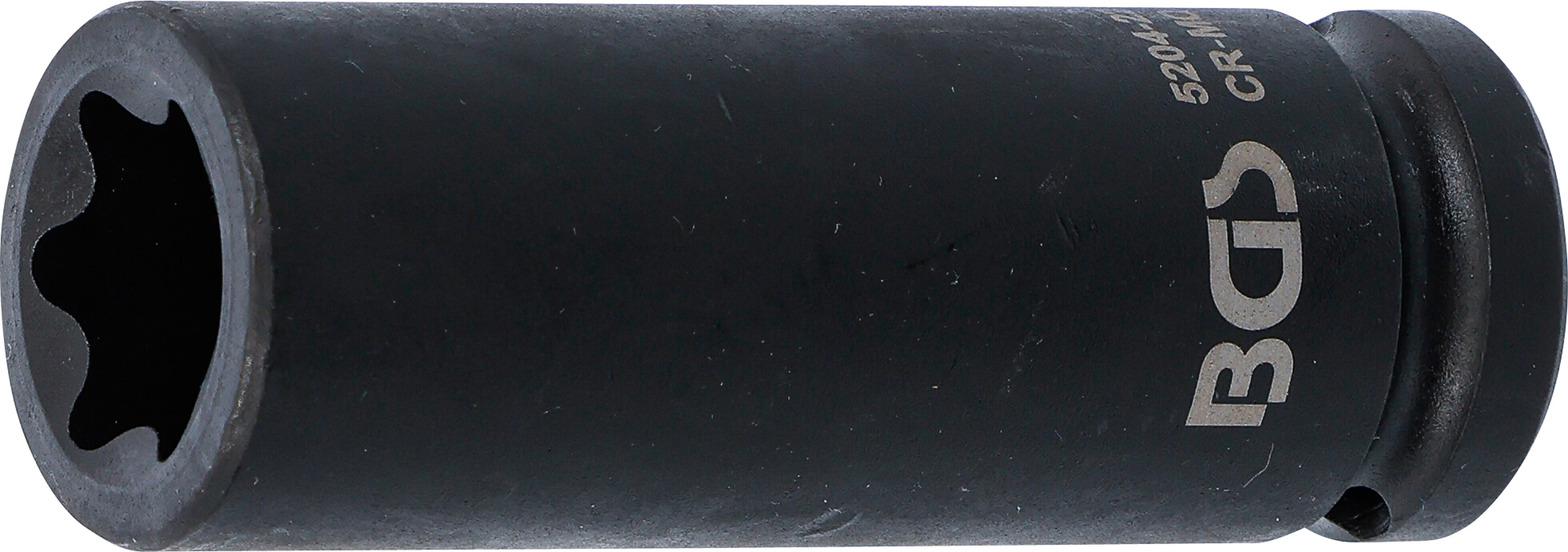 BGS Kraft-Steckschlüssel-Einsatz E-Profil, tief | Antrieb Innenvierkant 12,5 mm (1/2") | SW E22