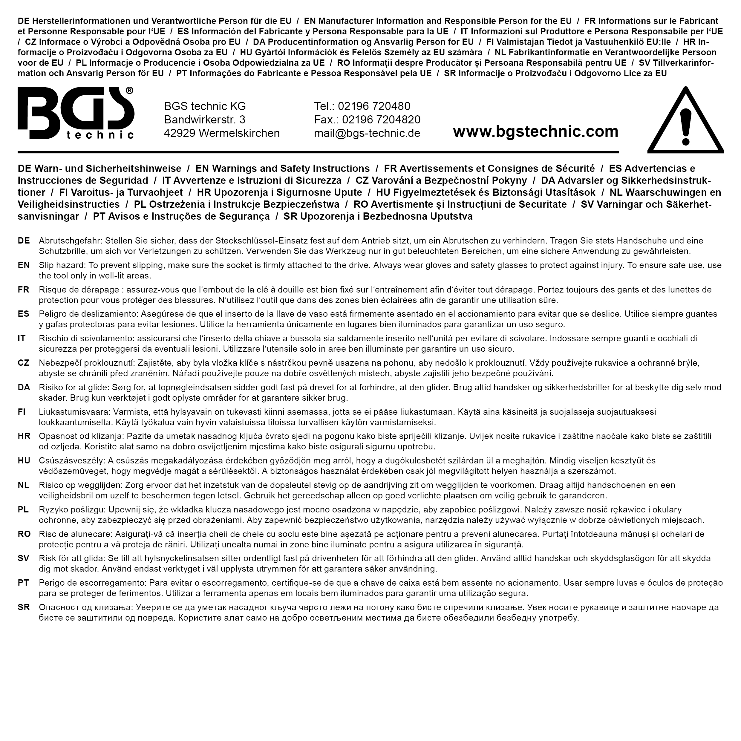 BGS Steckschlüssel-Einsatz Gear Lock | Antrieb Innenvierkant 12,5 mm (1/2") | SW 12 mm