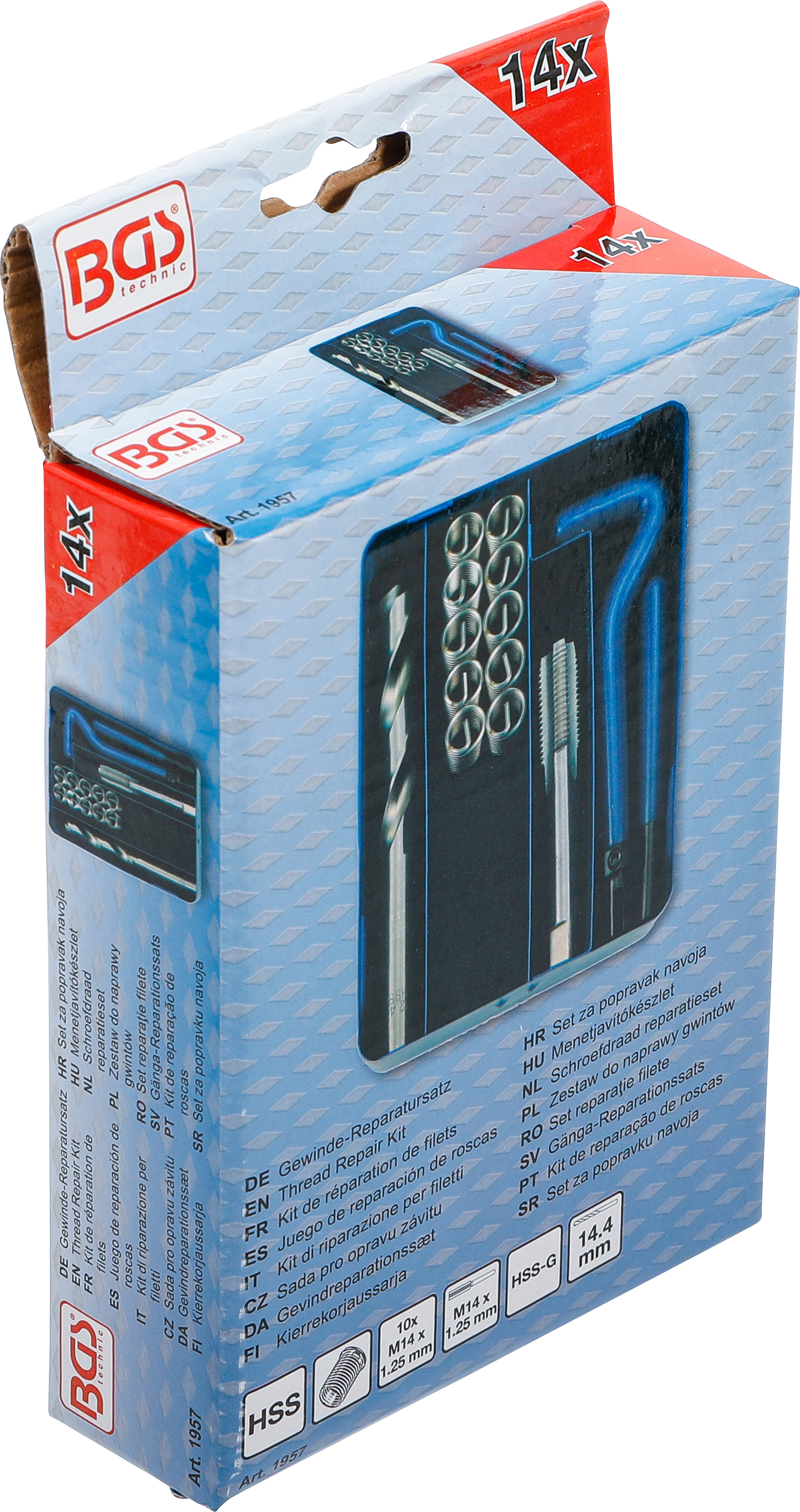 BGS Gewinde-Reparatursatz | M14 x 1,25 | 14-tlg.