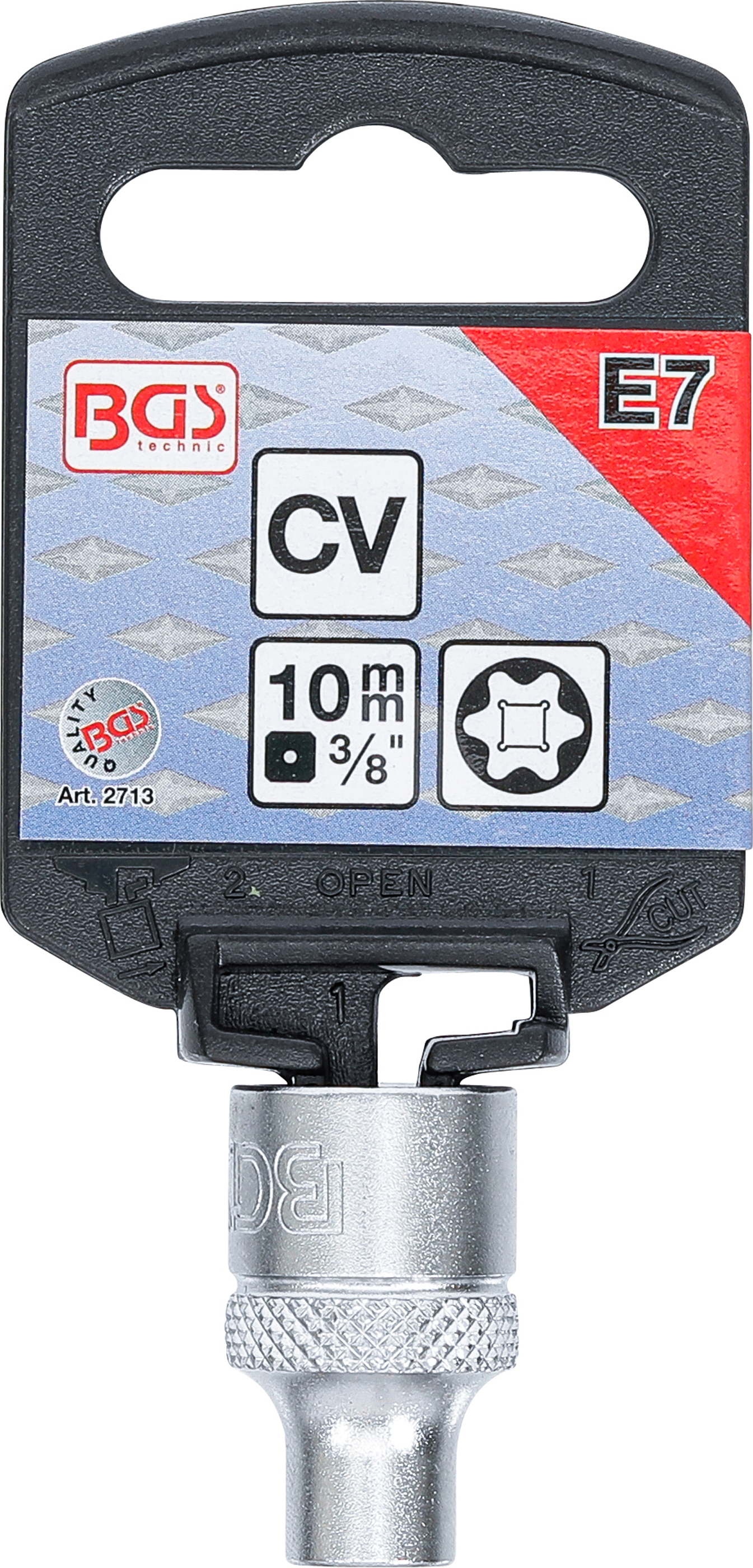 BGS Steckschlüssel-Einsatz E-Profil | Antrieb Innenvierkant 10 mm (3/8") | SW E7