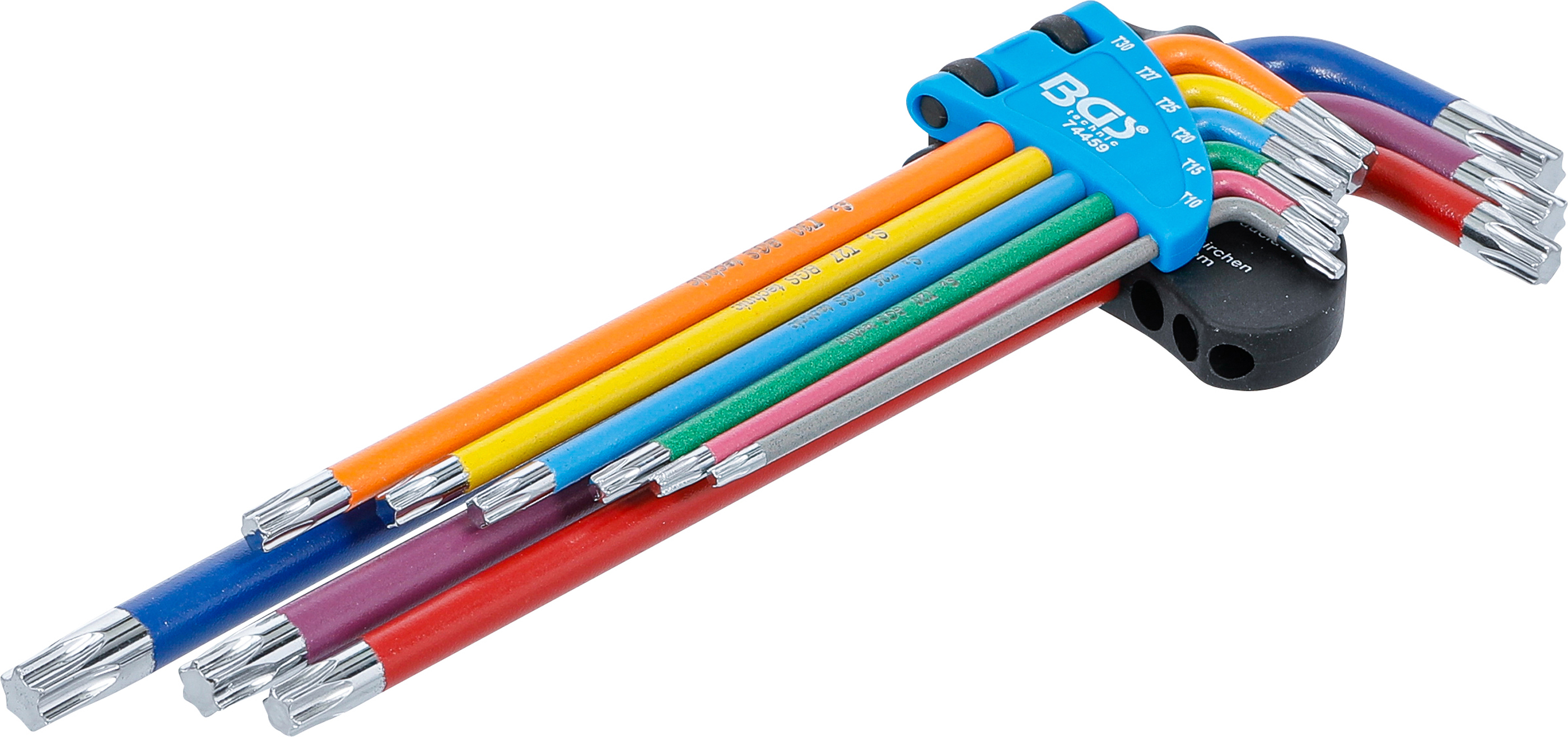 BGS Winkelschlüssel-Satz | Multicolour | extra lang | T-Profil (für Torx) T10 - T50 | 9-tlg.