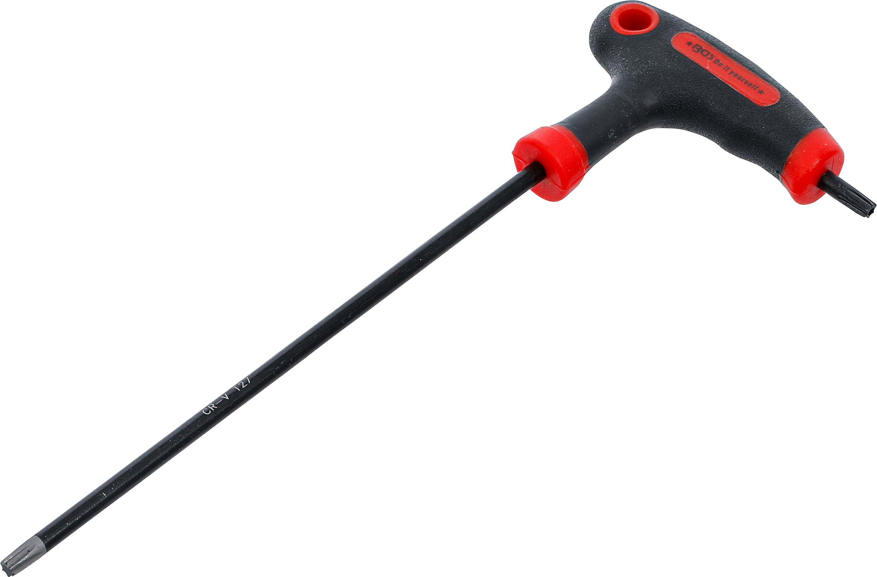 BGS Schraubendreher mit T-Griff und seitlicher Klinge | T-Profil (für Torx) mit/ohne Bohrung T27