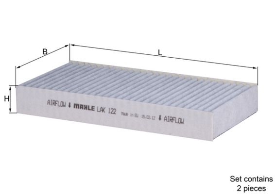 Filter, Innenraumluft “KNECHT Aktivkohlefilter , LA 122/S , 225 mm”