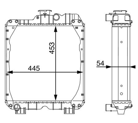 Kühler, Motorkühlung CR 101 000S “MAHLE 445 mm, 453 mm”