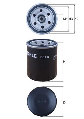 Ölfilter OC495 “KNECHT 68 mm, 86,2 mm”