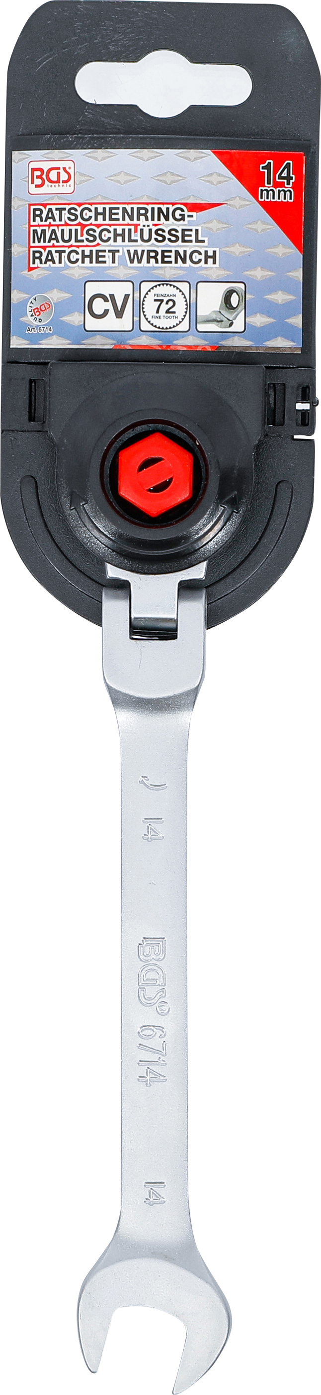 BGS Ratschenring-Maulschlüssel | abwinkelbar | SW 14 mm