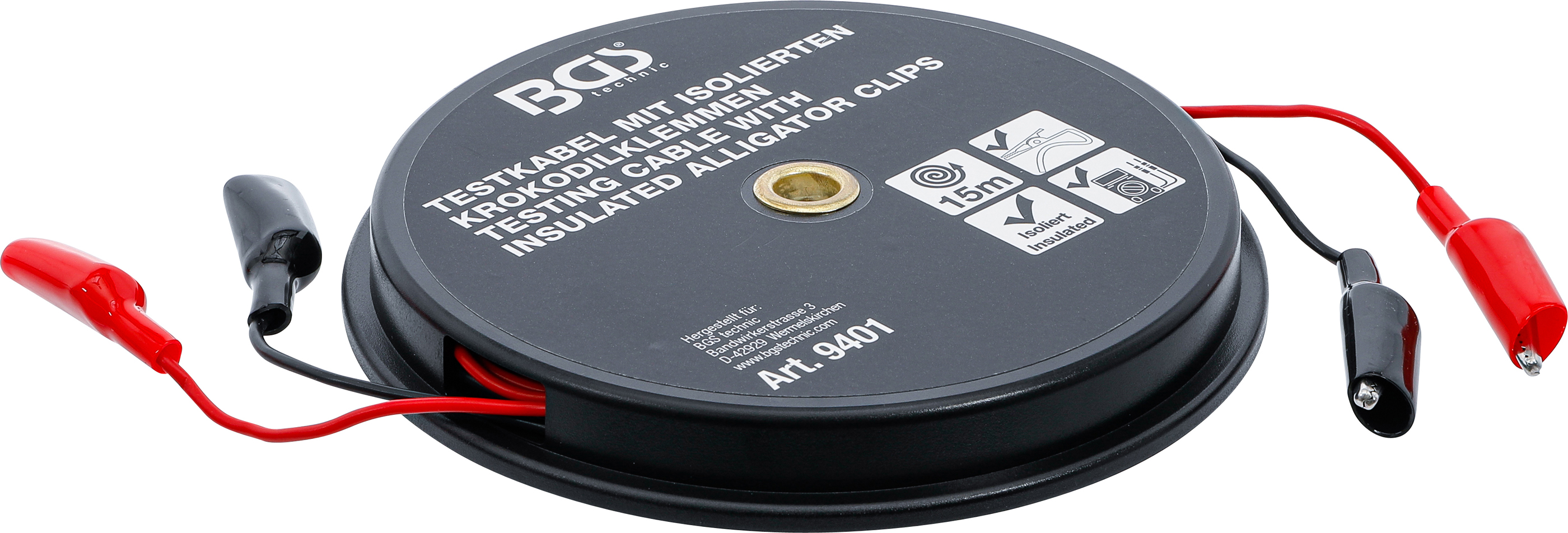 BGS Krokodilklemmen-Kabelbox | 15 m