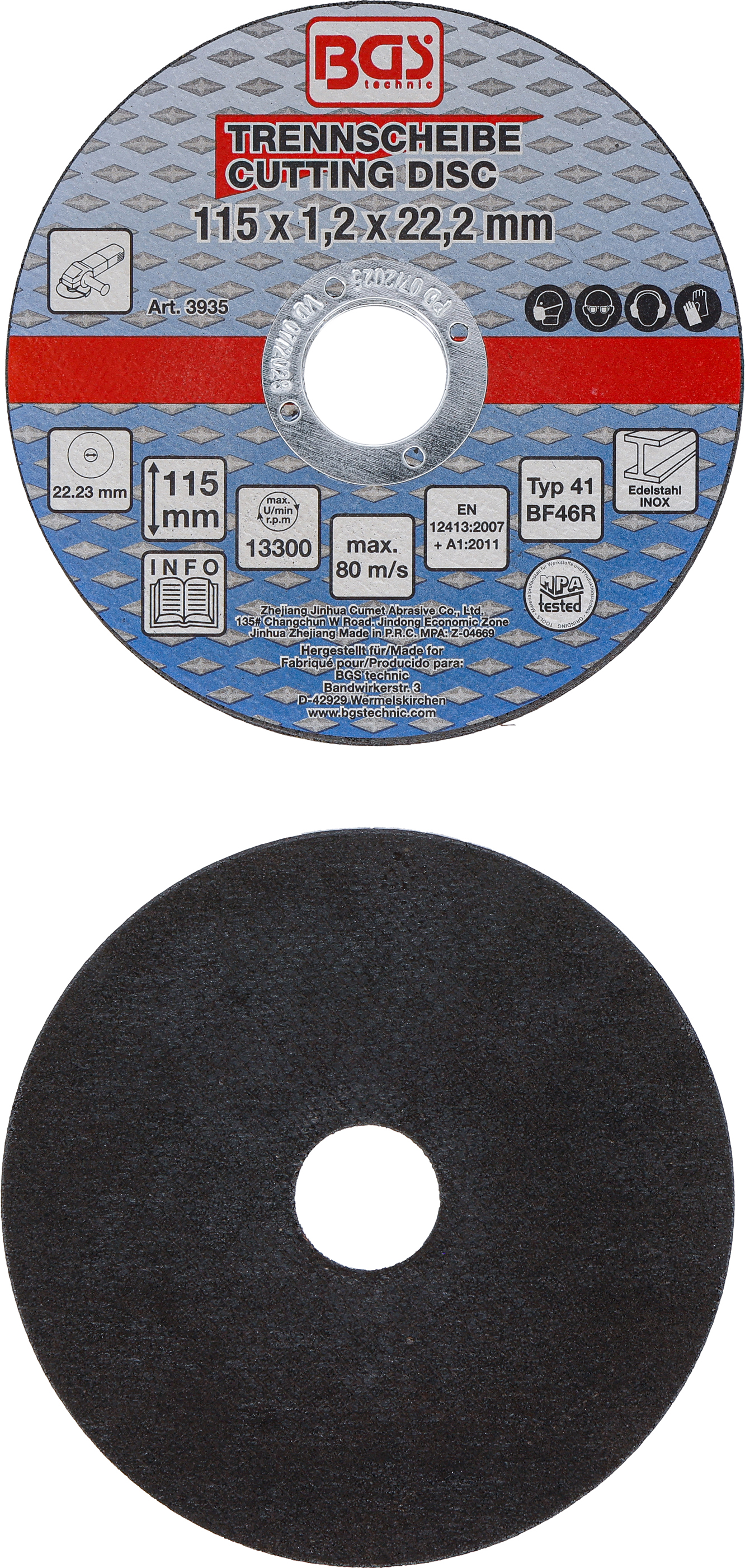 BGS Trennscheiben für Edelstahl | Ø 115 x 1,2 x 22,2 mm | 5-tlg.