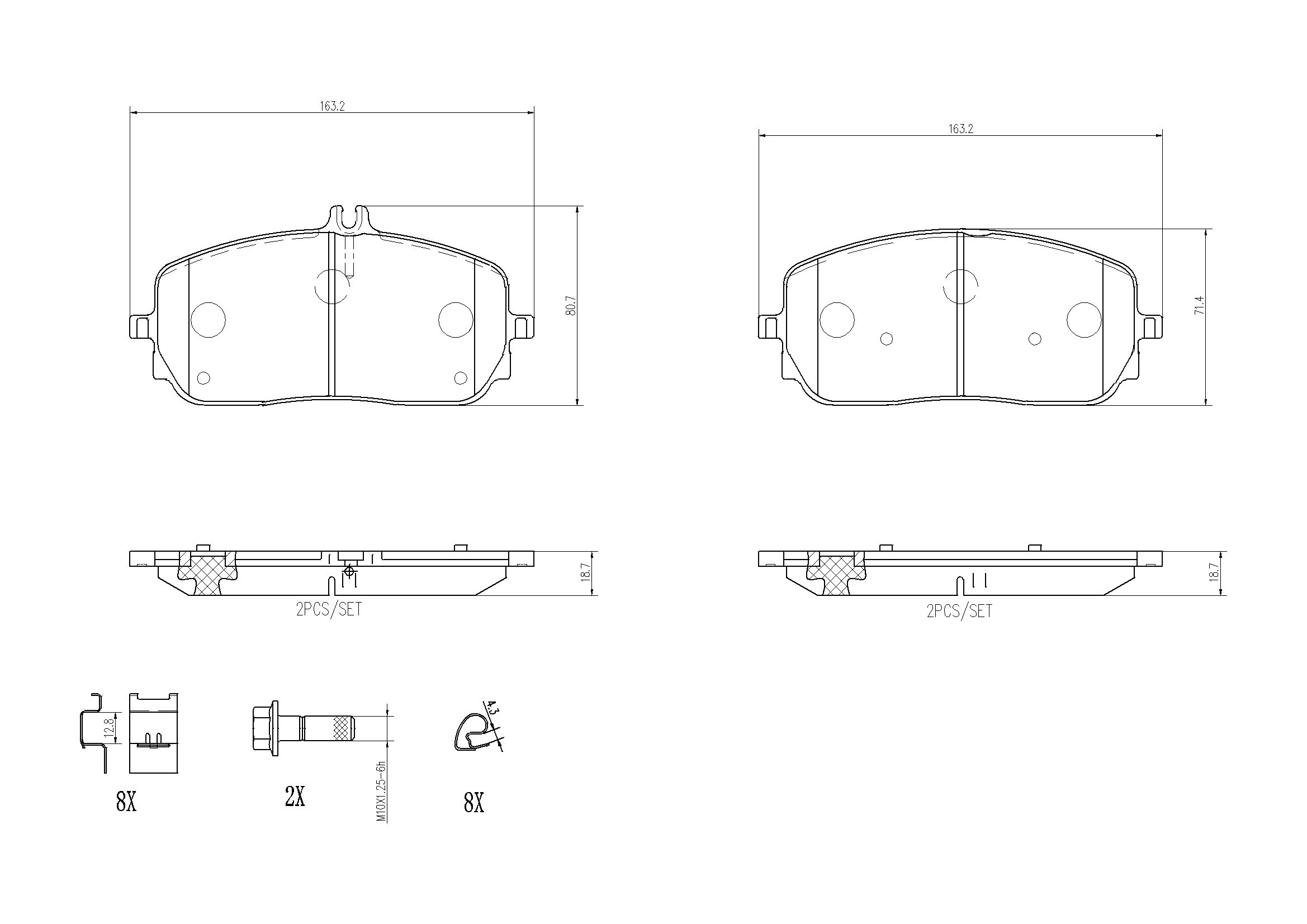 Bremsbelagsatz, Scheibenbremse