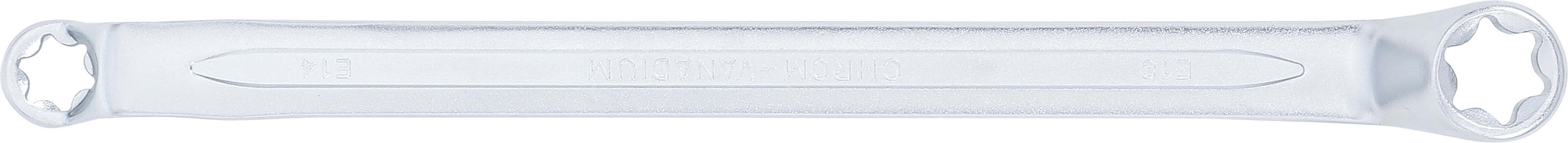 BGS Doppel-Ringschlüssel mit E-Profil-Ringköpfen | gekröpft | SW E14 x E18