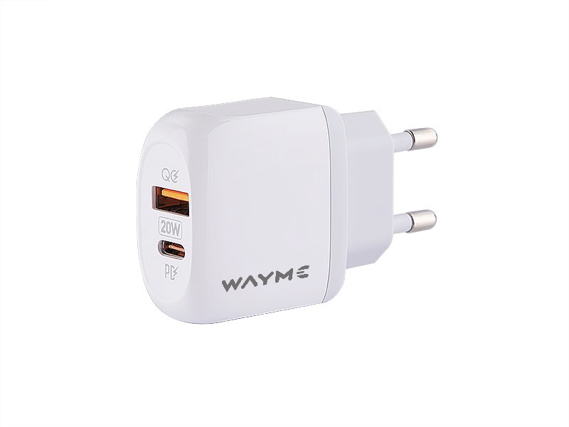 Wayme Netzladegerät Schnell Netzladestecker 20W USB-C + QC3.0