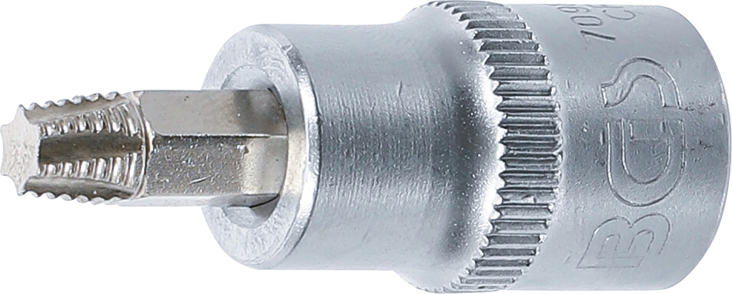 BGS Schraubenausdreher-Bit-Einsatz | Antrieb Innenvierkant 10 mm (3/8") | für defektes T-Profil (für Torx) T30