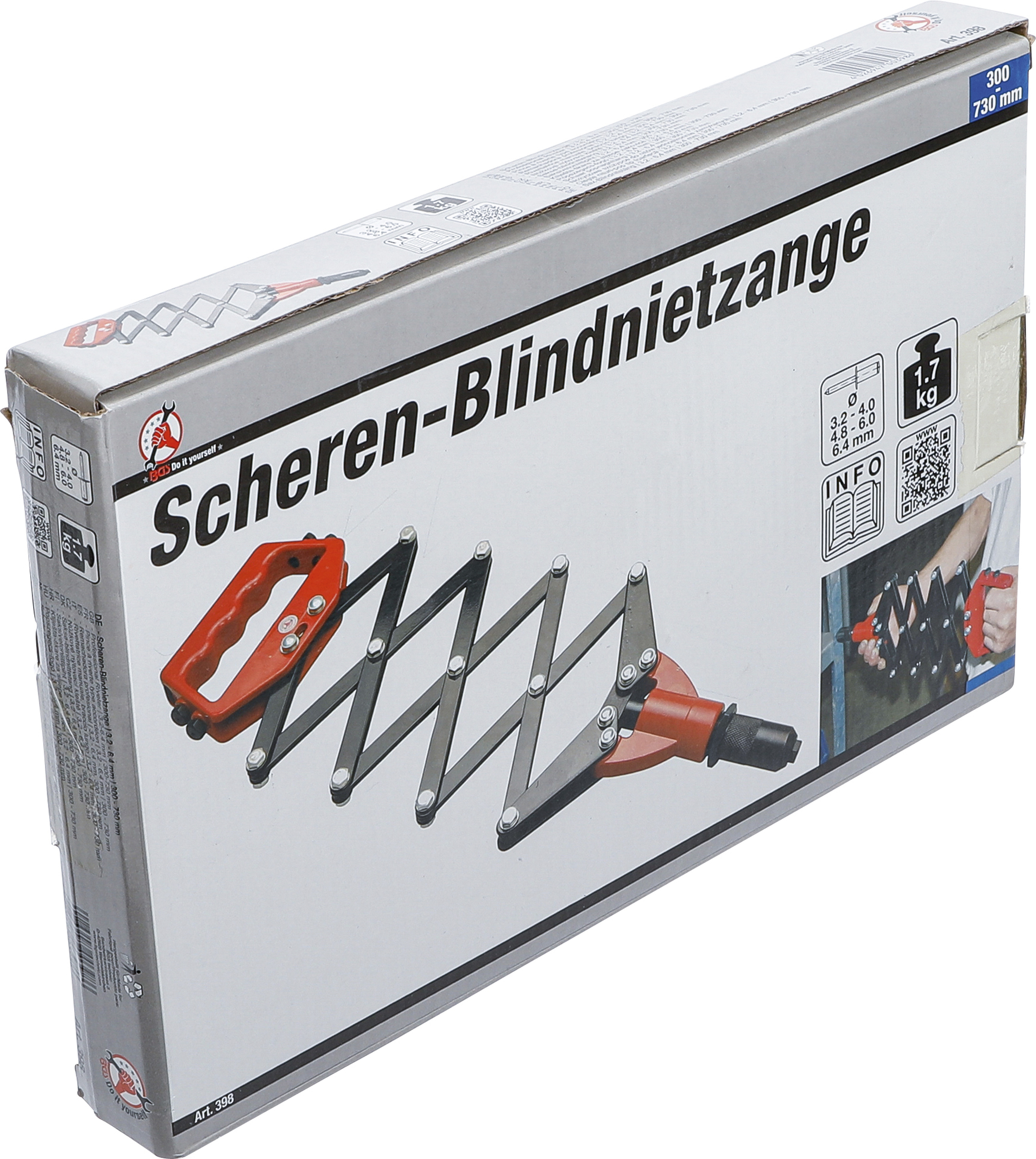 BGS Scheren-Blindnietzange | 3,2 - 6,4 mm | 300 - 730 mm