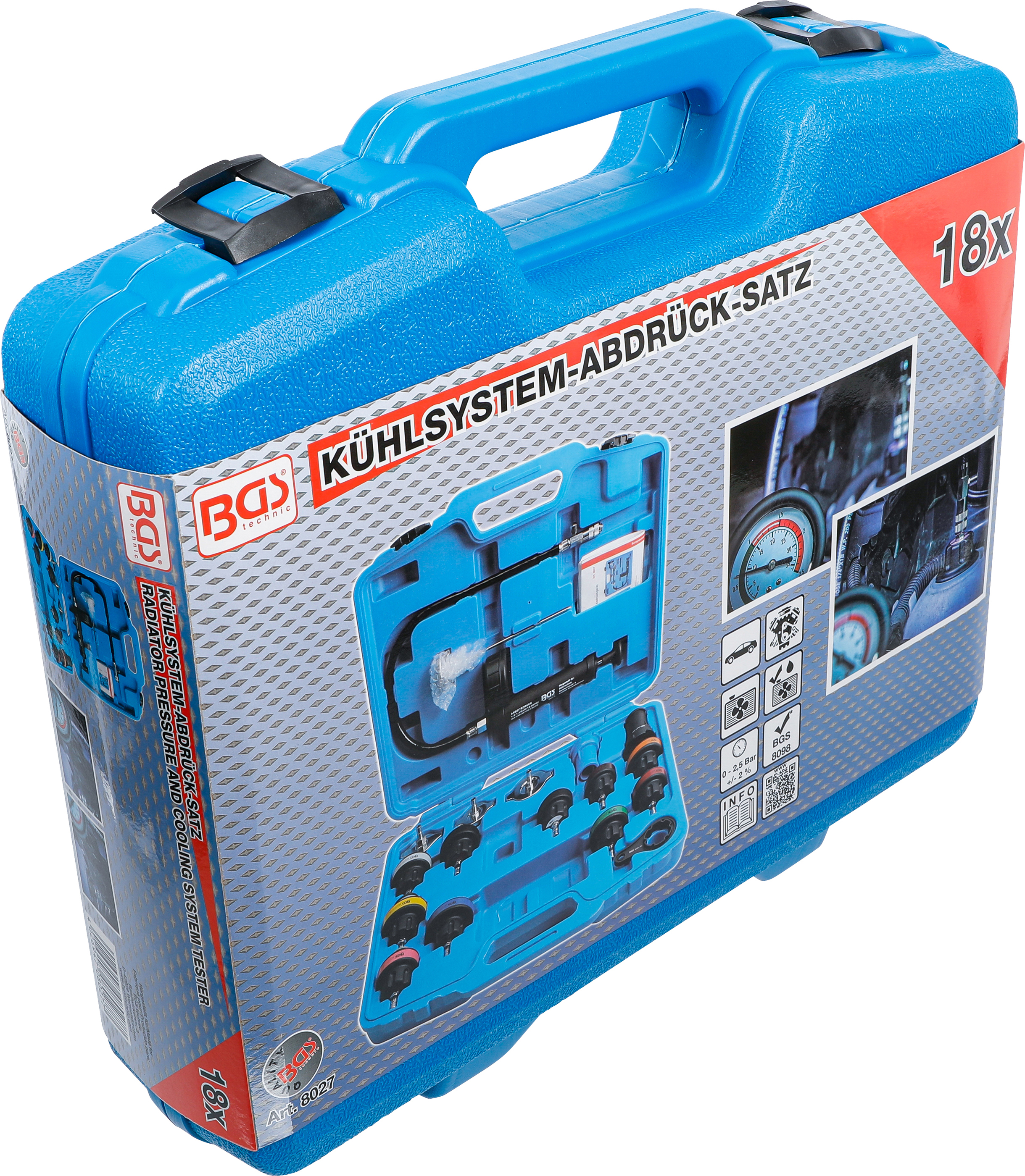 BGS Kühlsystem-Abdrück-Satz | 18-tlg.