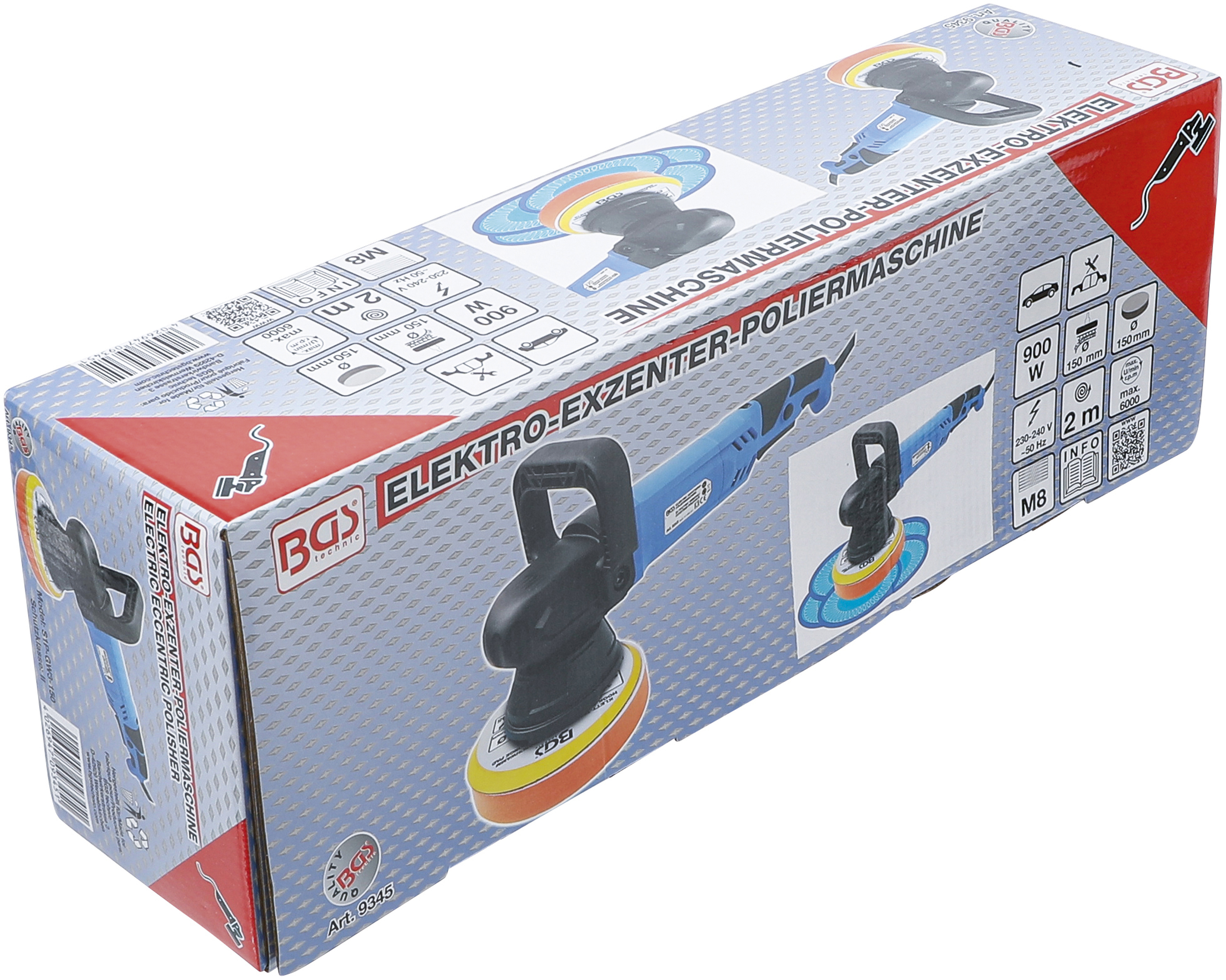 BGS Elektro-Exzenter-Poliermaschine | max. 6000 U/min | 900 W