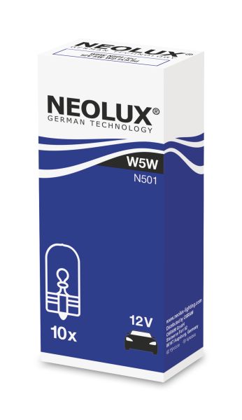 Neolux N501 Glassockel 12V 5W W5W W2,1X9,5D 10er Pack