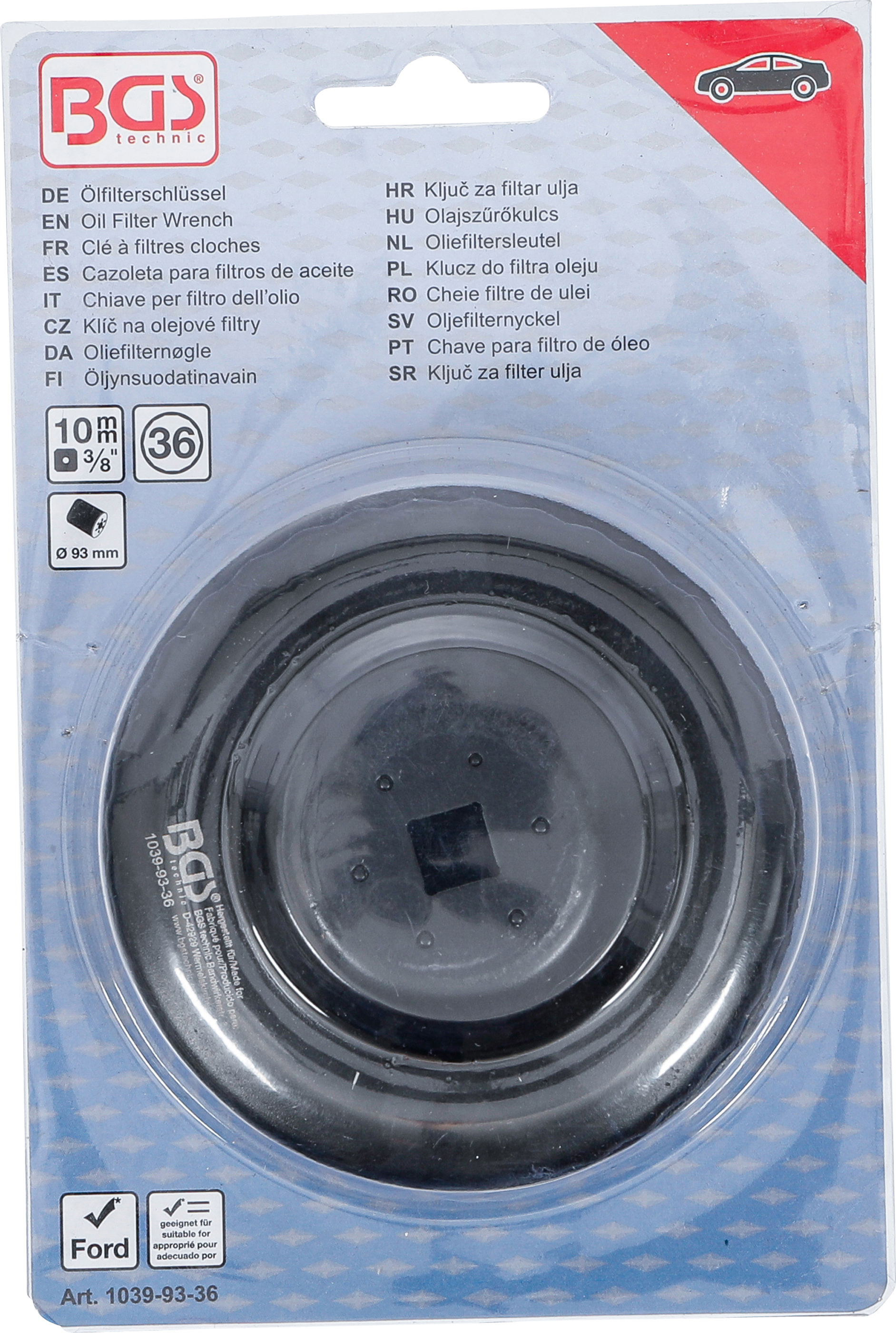 BGS Ölfilterschlüssel | 36-kant | Ø 93 mm | für Ford Motorkraft