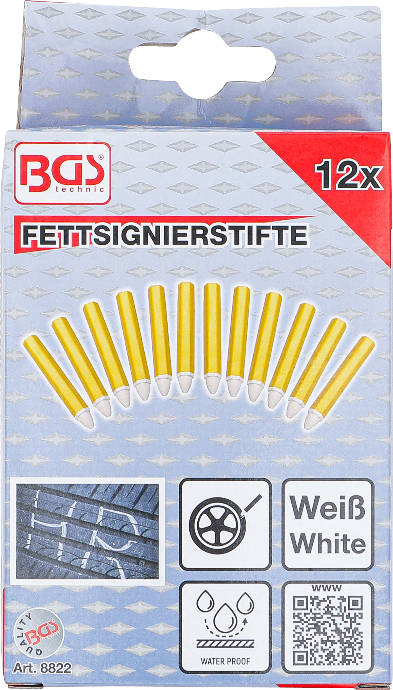 BGS Fettsignierstifte | weiß | 12 Stück