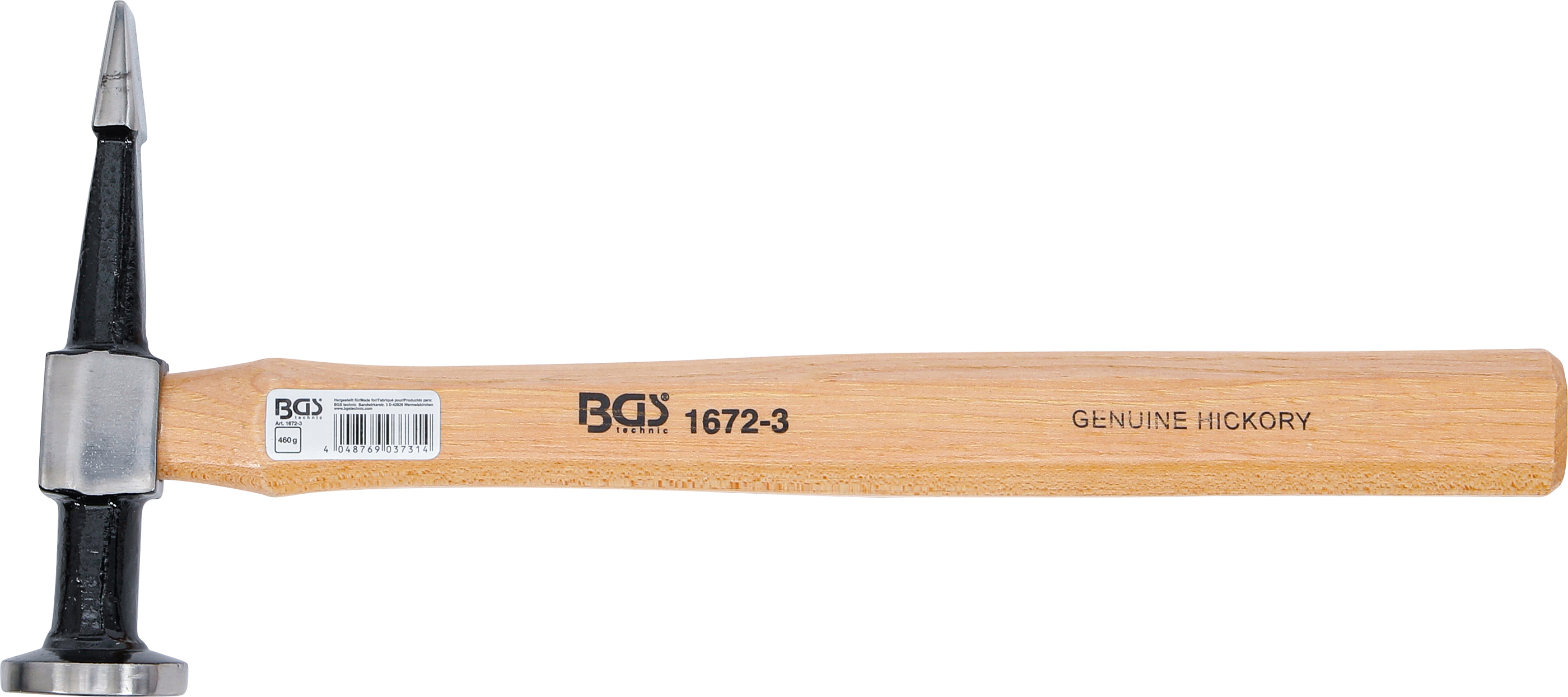 BGS Karosseriehammer | runder, flacher Kopf / gerade, horizontale Finne