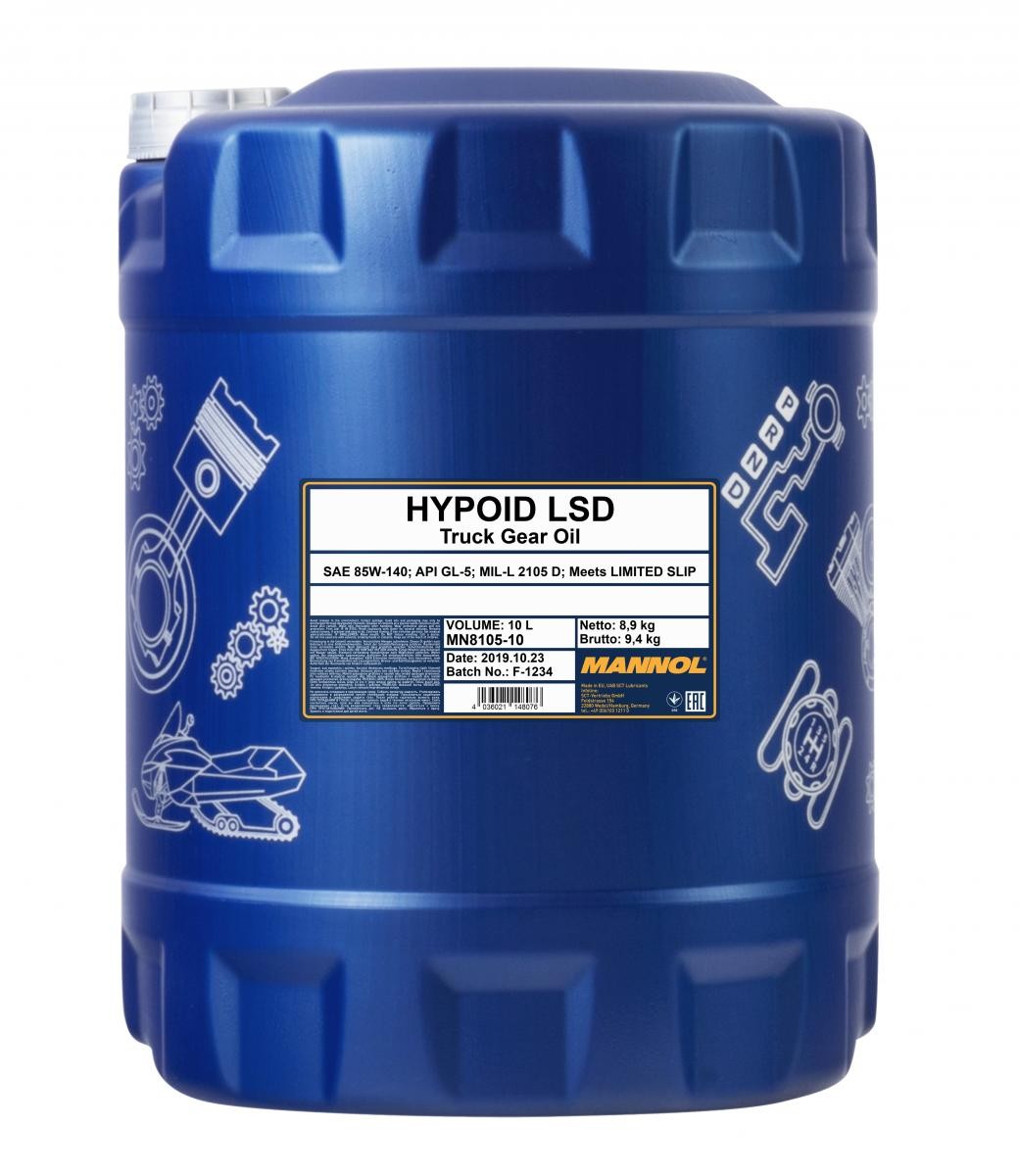 85W-140 Mannol 8105 Hypoid LSD GL-5 LS Getriebeöl 10 Liter