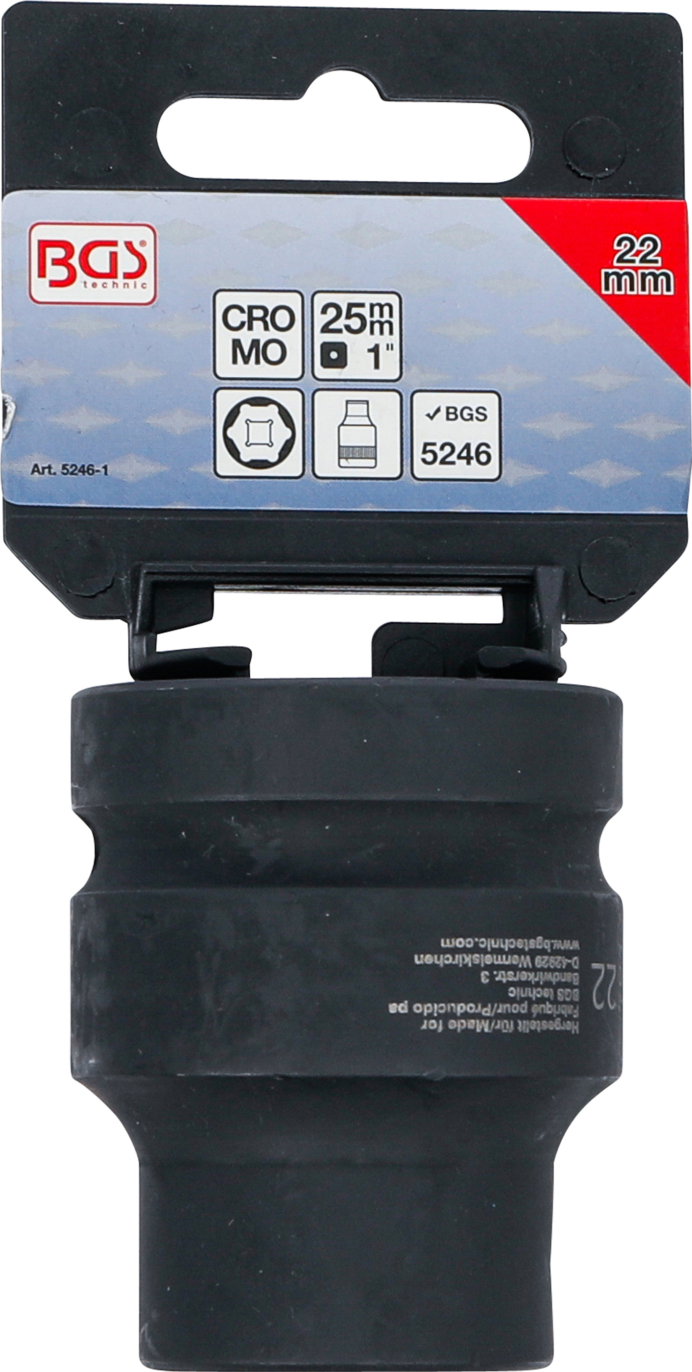 BGS Bit-Adapter | für Art. 5246 | Innenvierkant 25 mm (1") - Innensechskant 22 mm