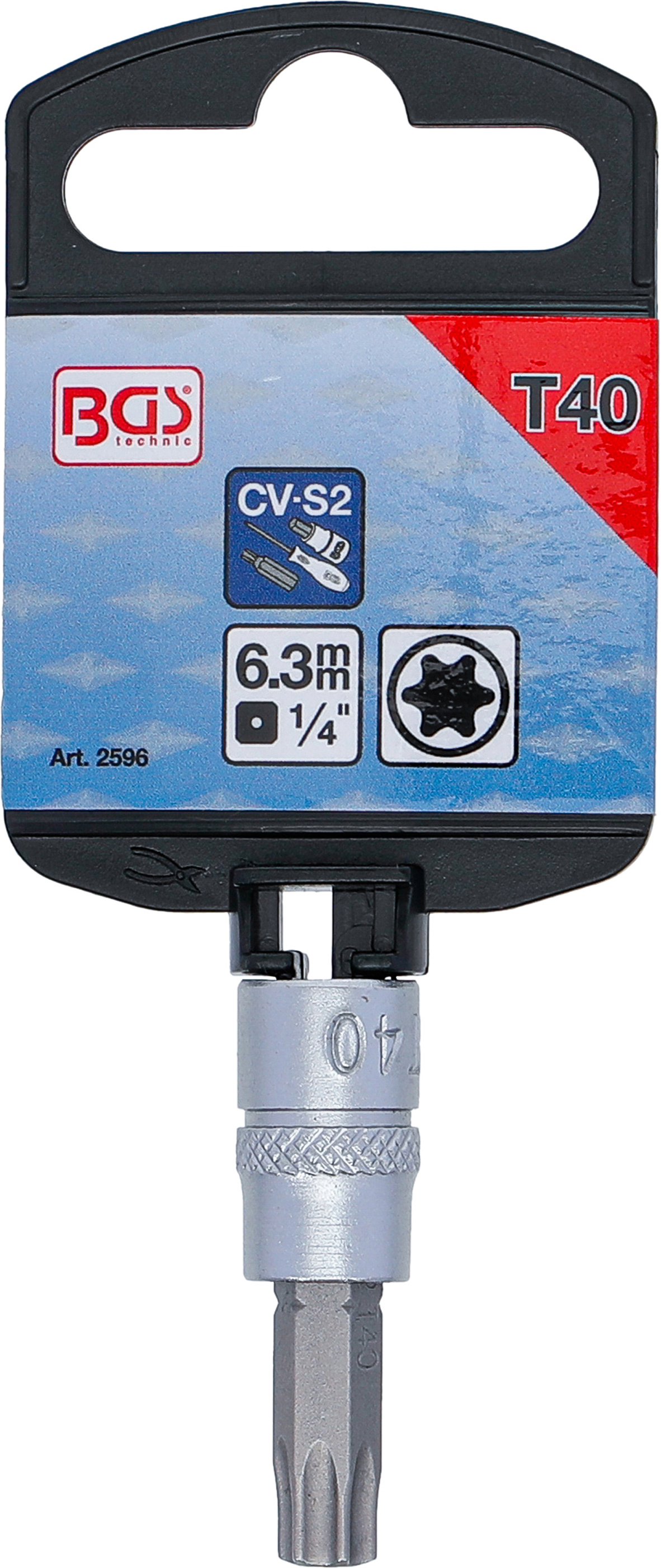 BGS Bit-Einsatz | Antrieb Innenvierkant 6,3 mm (1/4") | T-Profil (für Torx) T40