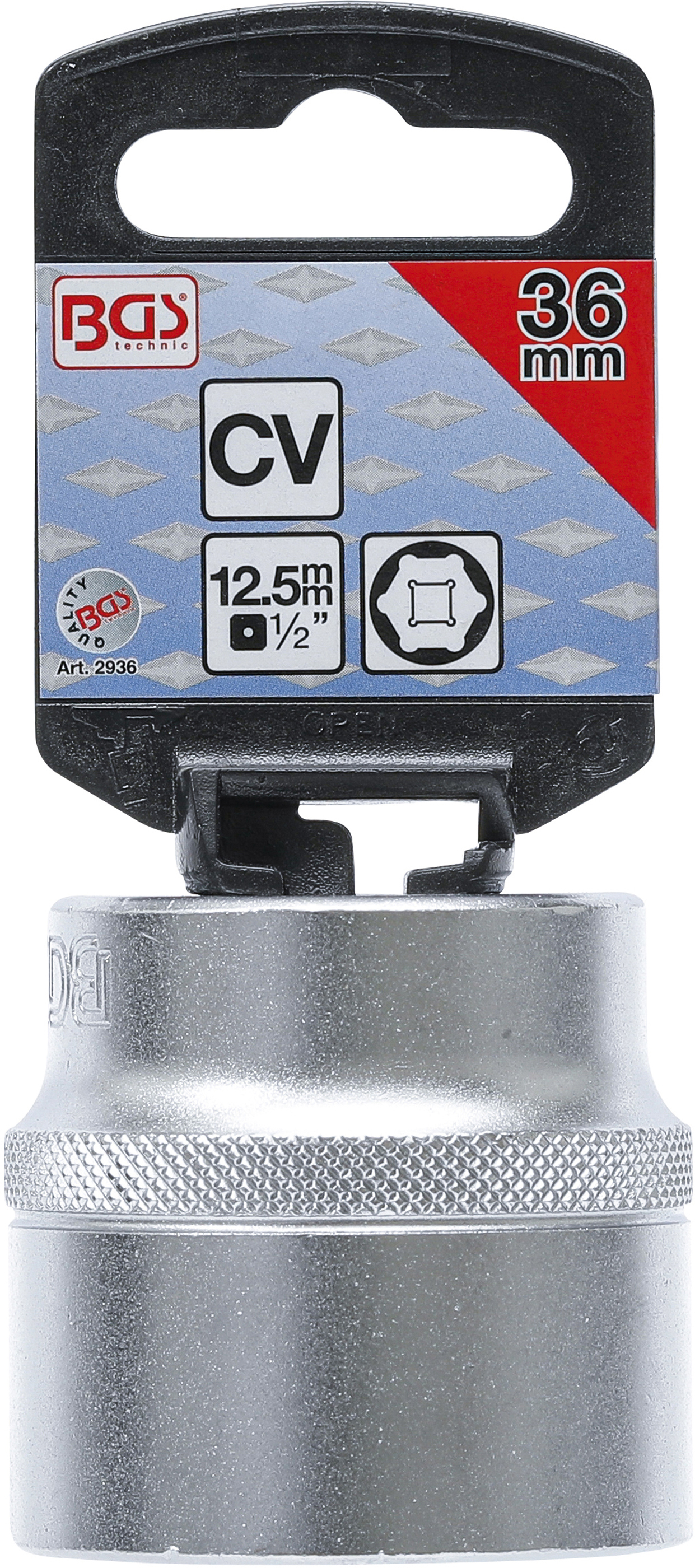 BGS Steckschlüssel-Einsatz Sechskant | Antrieb Innenvierkant 12,5 mm (1/2") | SW 36 mm