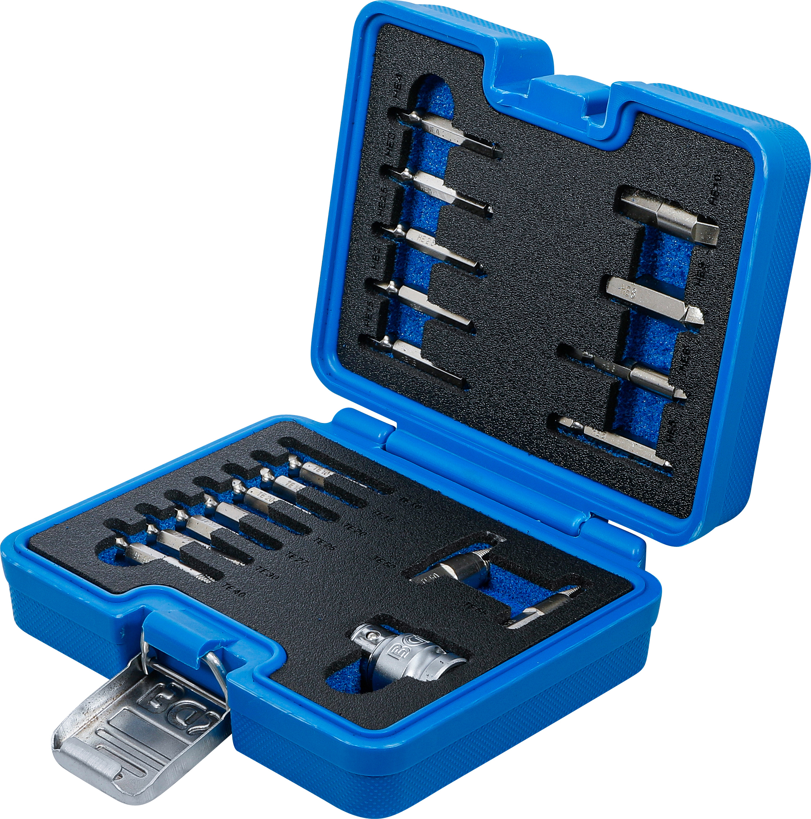 BGS Schraubenausdreher-Satz | für Innensechskant 1,5 - 10 mm / T-Profil (für Torx) | T10 - T55 | 19-tlg.