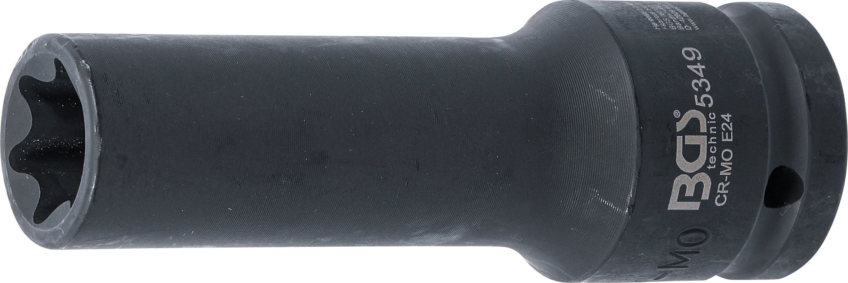 BGS Kraft-Steckschlüssel-Einsatz E-Profil, tief | Antrieb Innenvierkant 20 mm (3/4") | SW E24