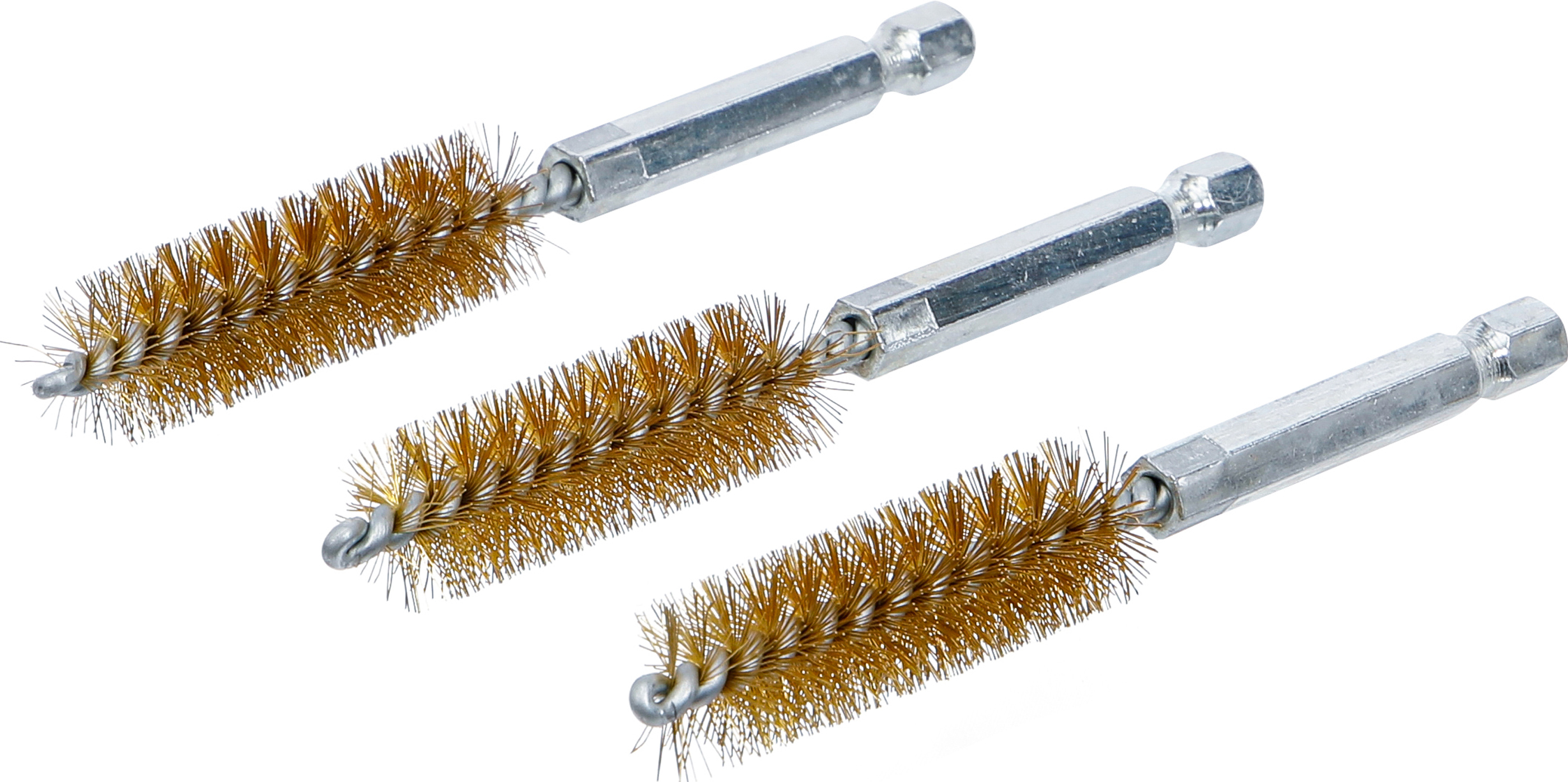 BGS Messingbürste | 14 mm | Antrieb Außensechskant 6,3 mm (1/4") | 3-tlg.