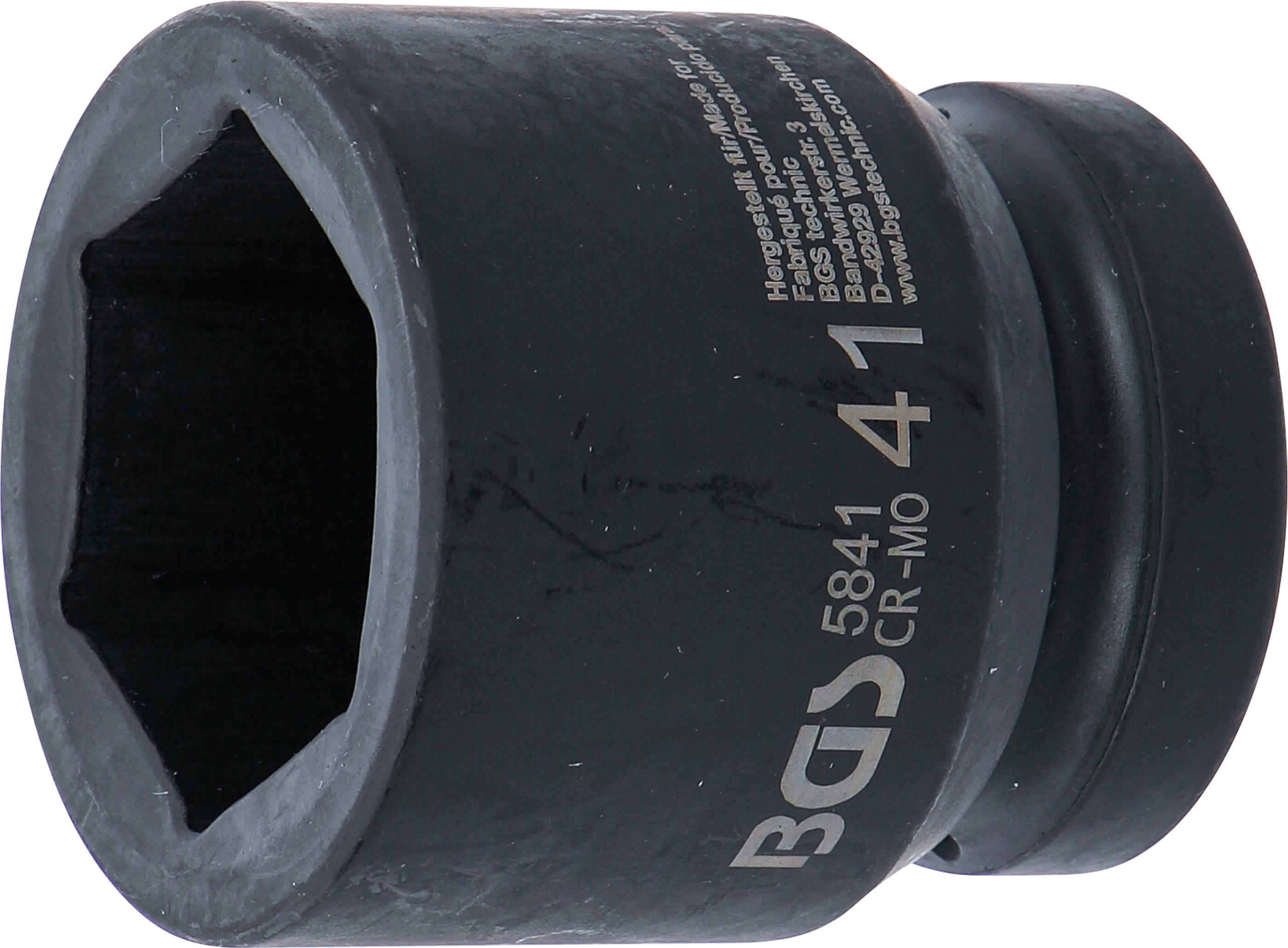 BGS Kraft-Steckschlüssel-Einsatz Sechskant | Antrieb Innenvierkant 25 mm (1") | SW 41 mm