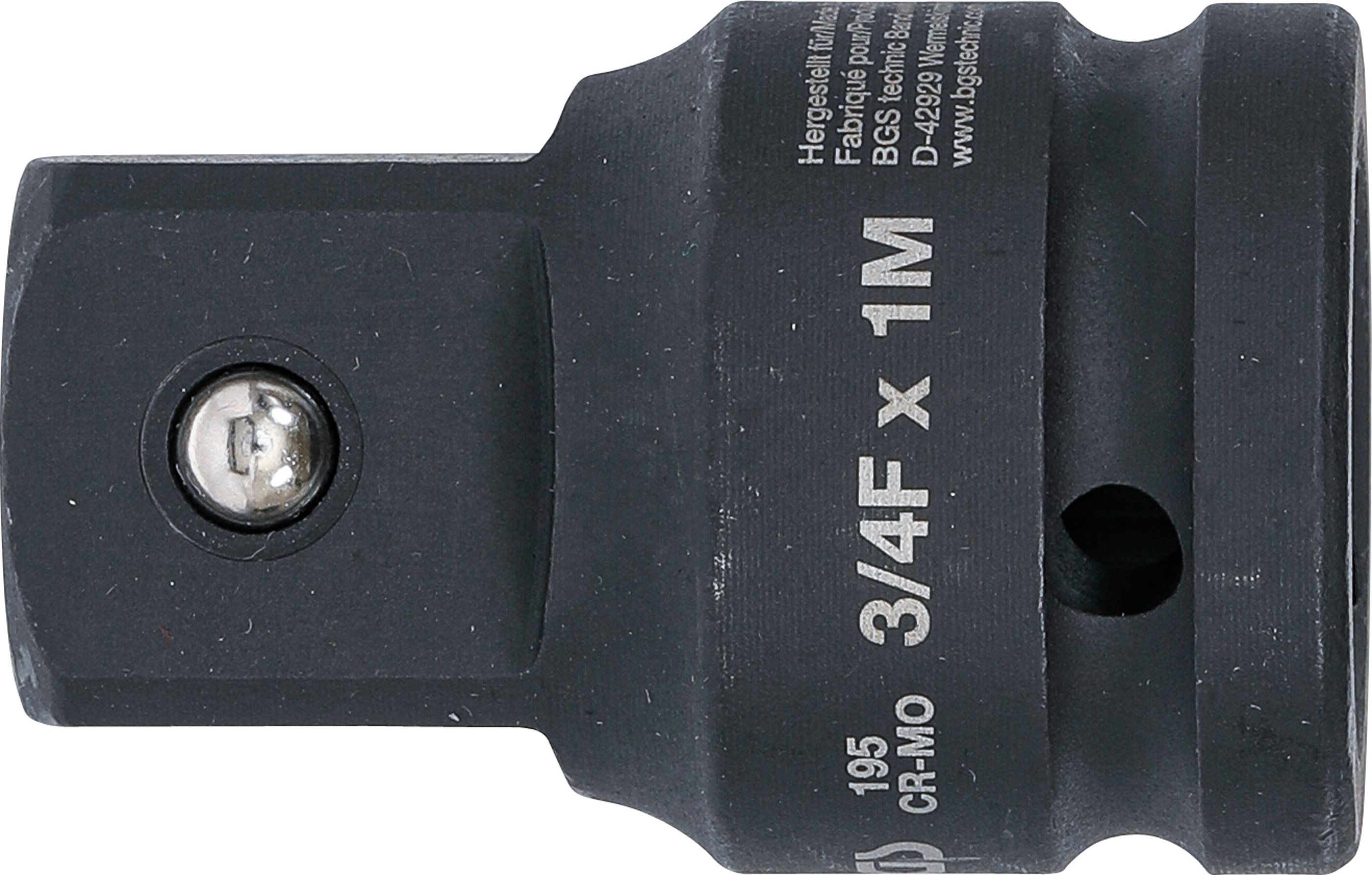 BGS Kraft-Steckschlüssel-Adapter | Innenvierkant 20 mm (3/4") - Außenvierkant 25 mm (1")