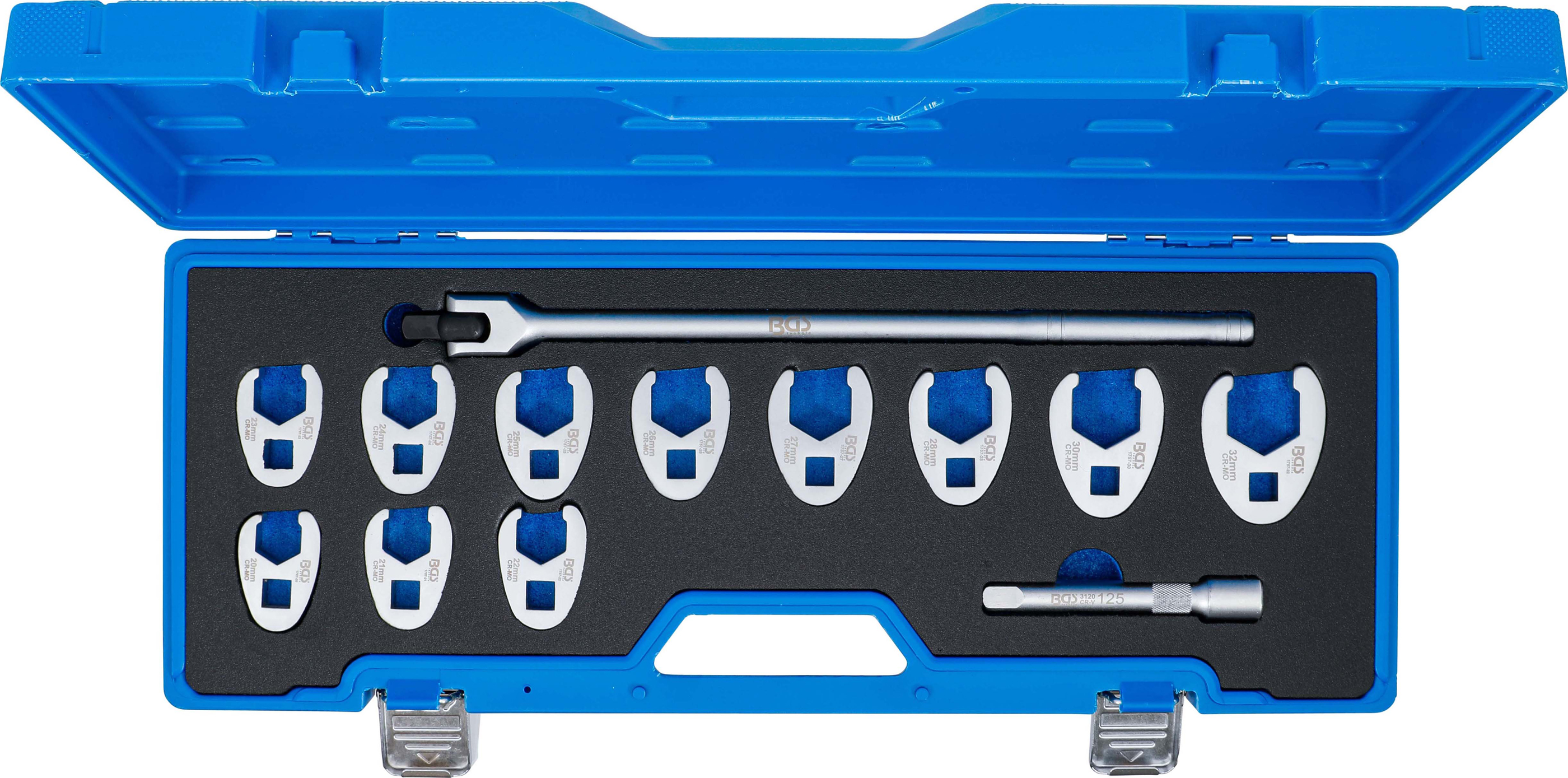 BGS Hahnenfußschlüssel-Satz | Antrieb Innenvierkant 12,5 mm (1/2") | SW 20 - 32 mm | 13-tlg.