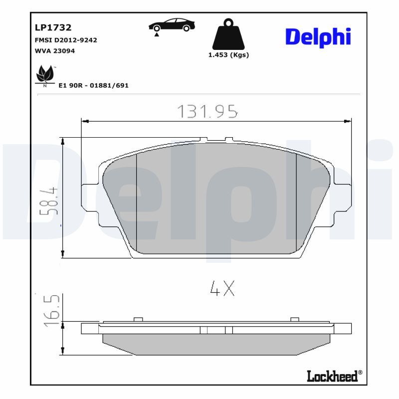 Bremsbelagsatz, Scheibenbremse