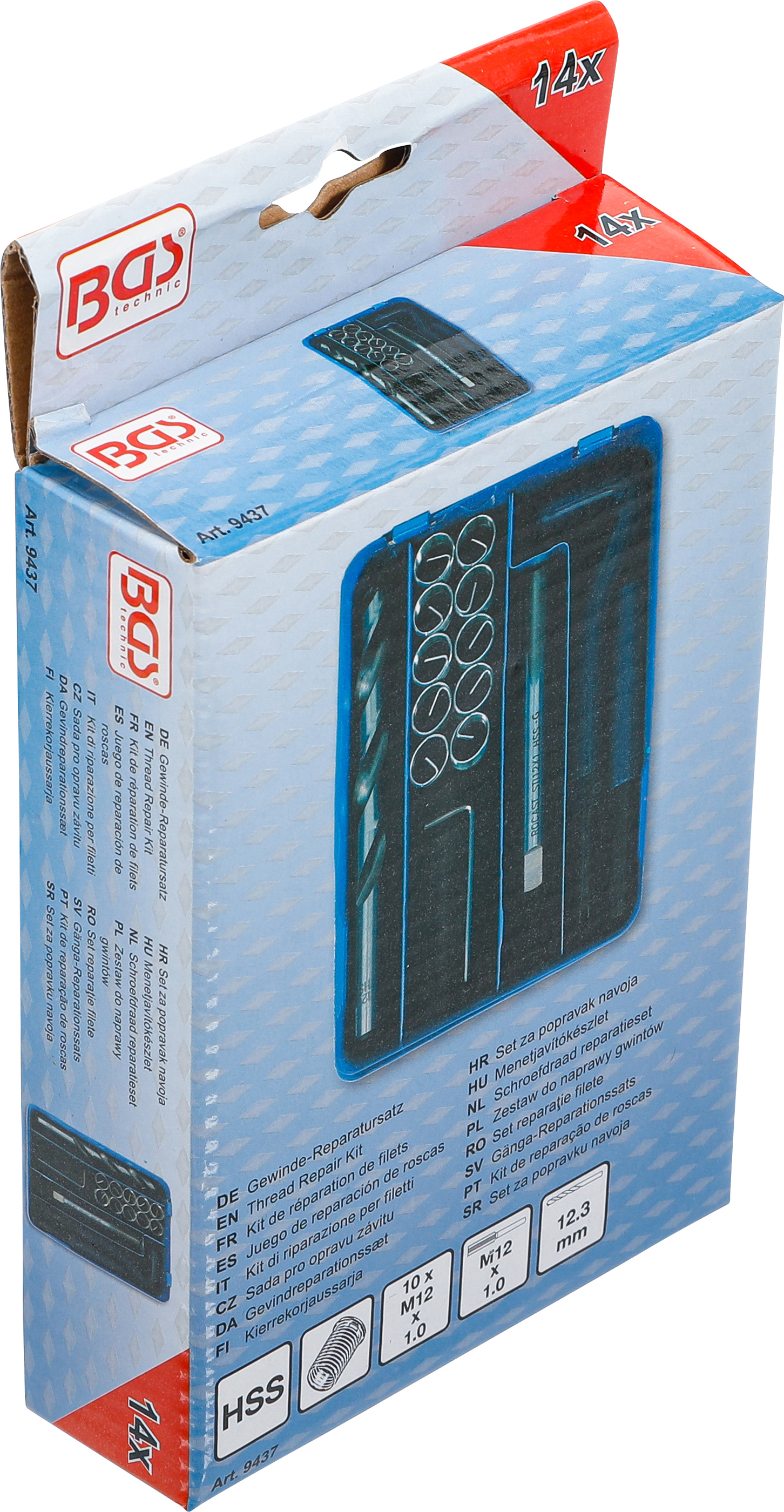 BGS Gewinde-Reparatursatz | M12 x 1.0 | 14-tlg.