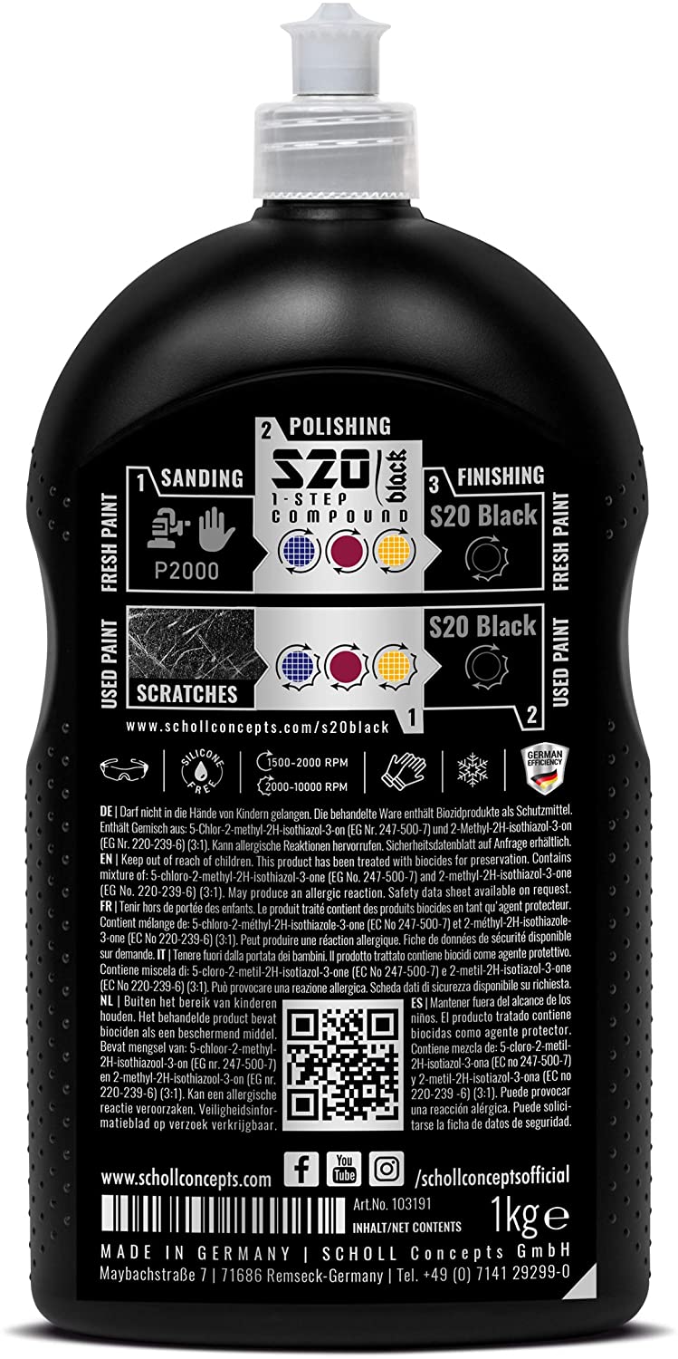Scholl Concepts S20 Black Real 1-Step Paste Compound Hochleistungspaste 1 kg