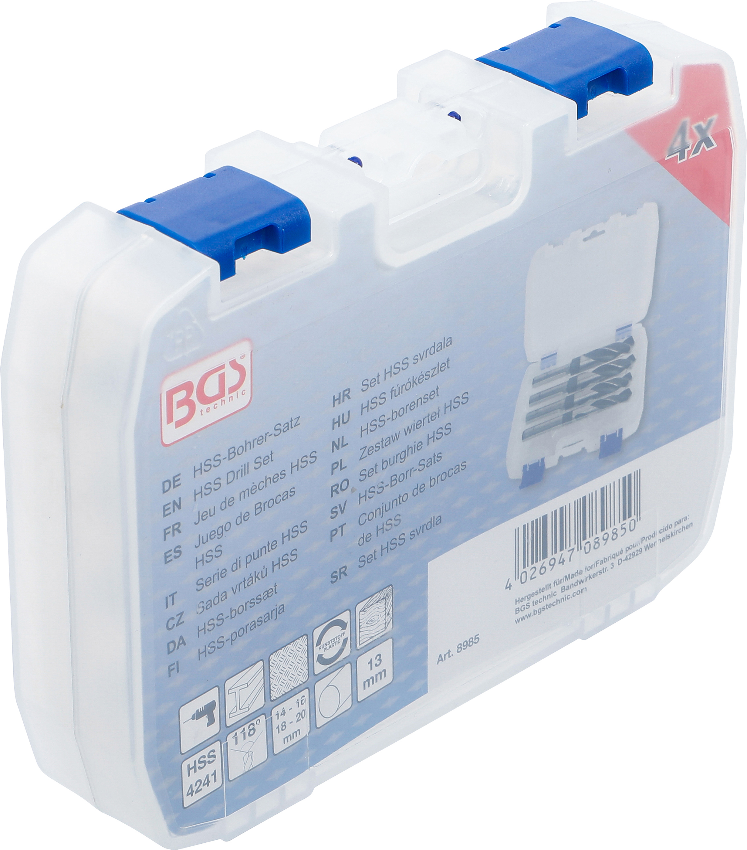 BGS HSS-Bohrer-Satz | 14 - 16 - 18 - 20 mm | 4-tlg.