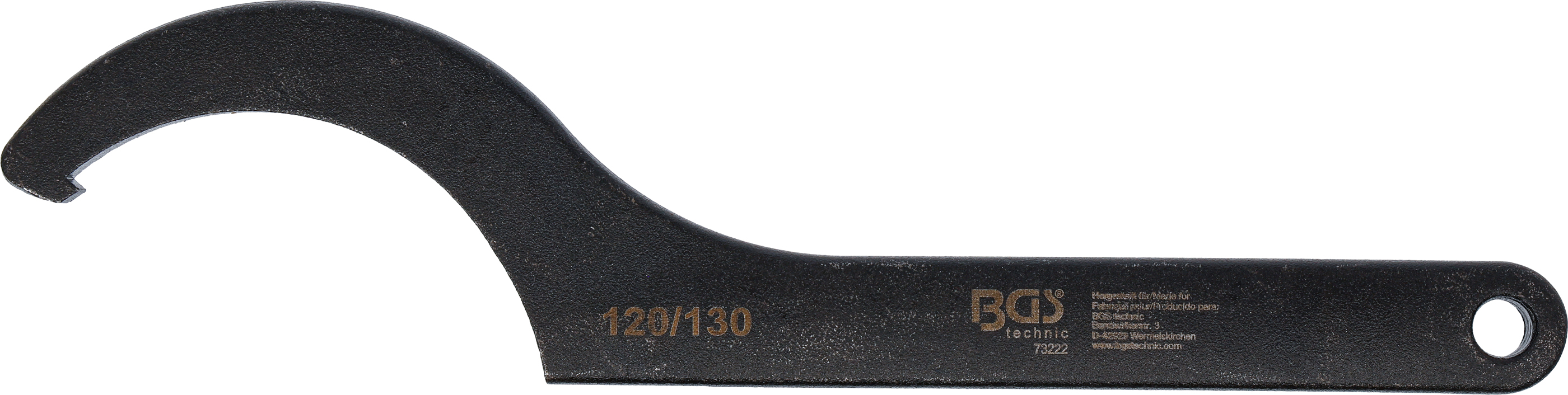 BGS Hakenschlüssel mit Nase | 120 - 130 mm