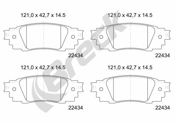 Bremsbelagsatz, Scheibenbremse