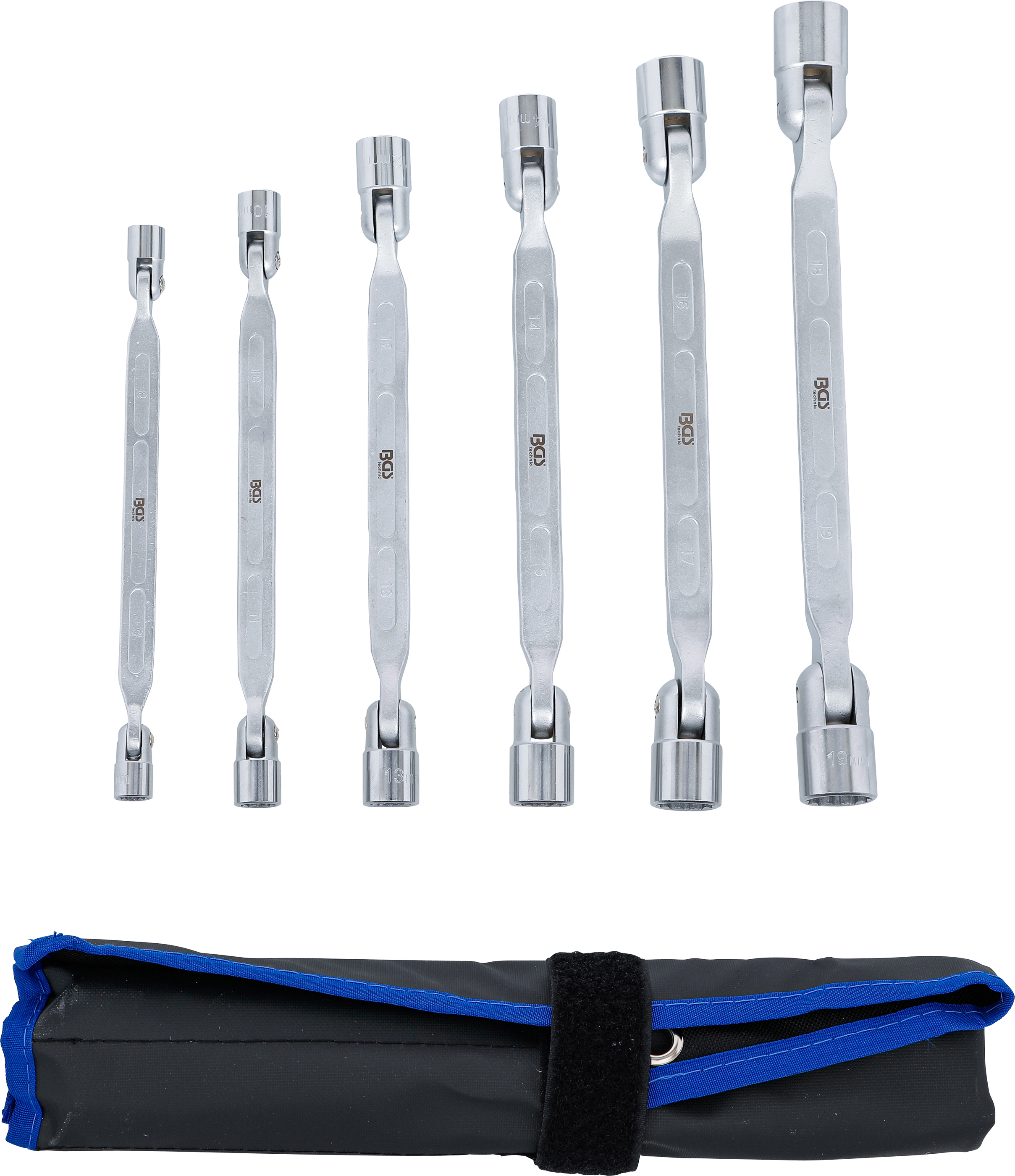 BGS Doppel-Ringschlüssel-Satz mit flexiblen Köpfen | 6-tlg.