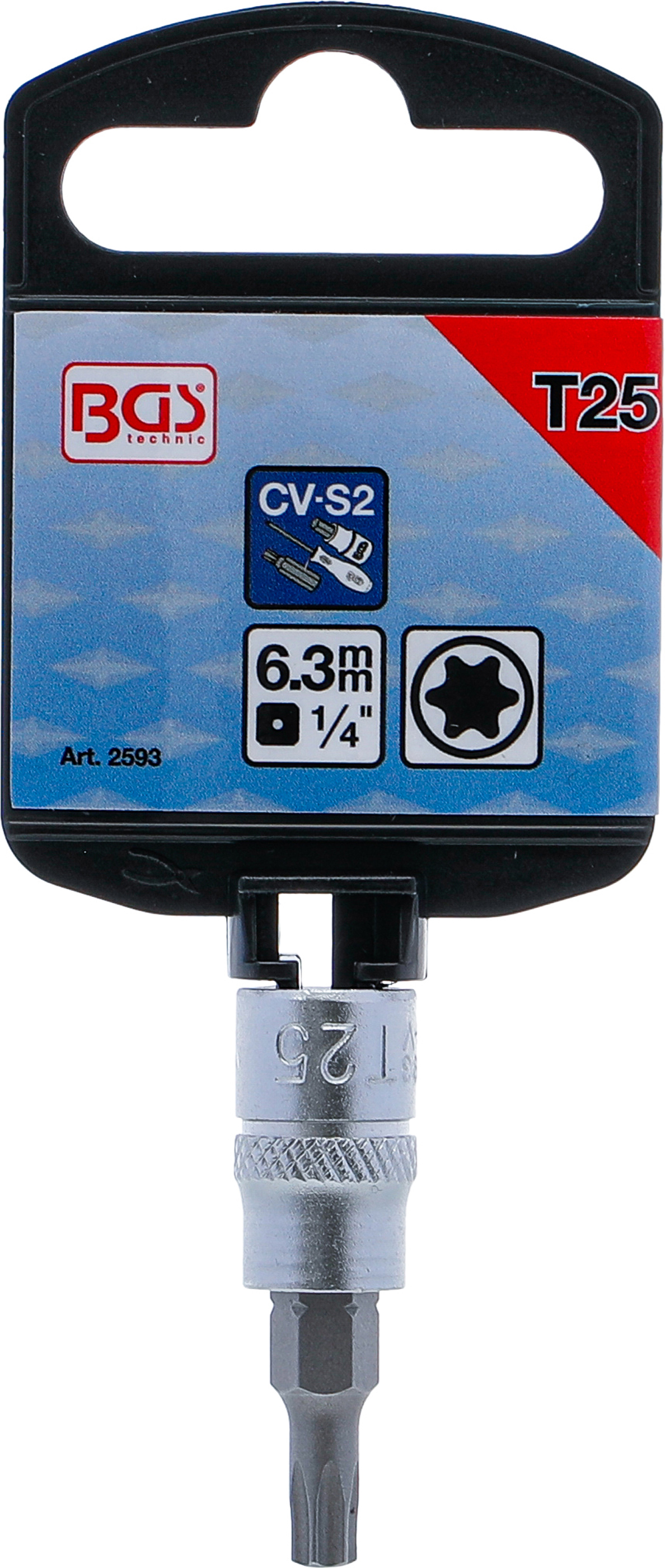 BGS Bit-Einsatz | Antrieb Innenvierkant 6,3 mm (1/4") | T-Profil (für Torx) T25