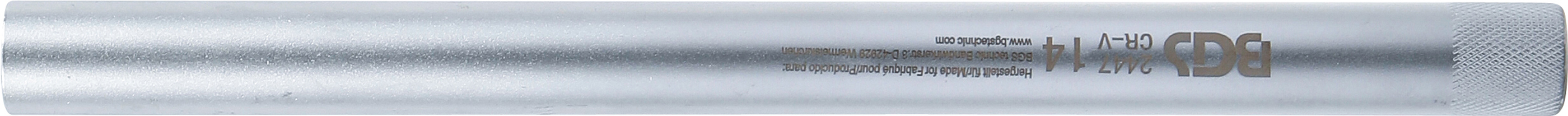 BGS Zündkerzen-Einsatz mit Magnet, Zwölfkant, extra lang | Antrieb Innenvierkant 10 mm (3/8") | SW 14 mm