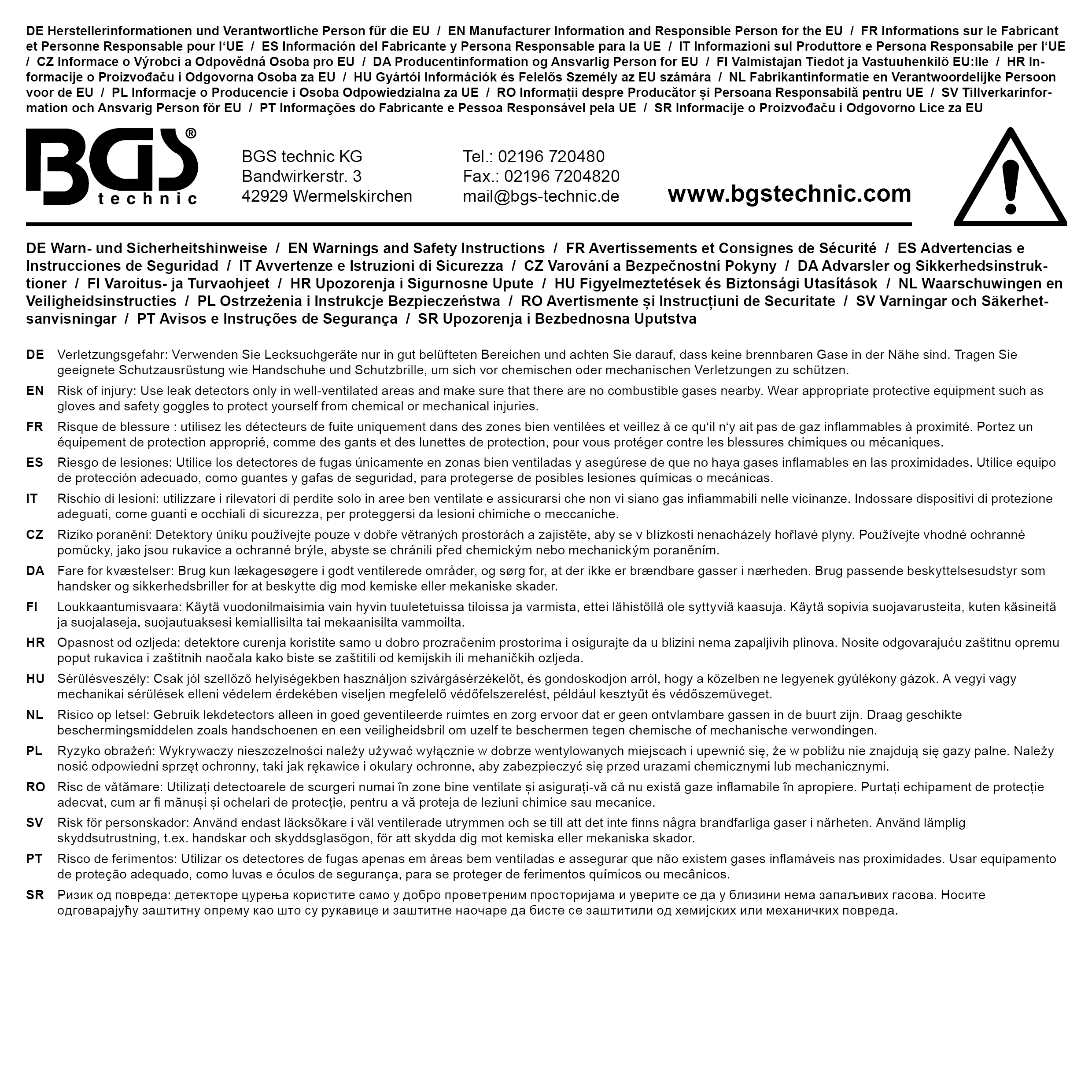 BGS Kohlendioxid-Lecktester für Motoren