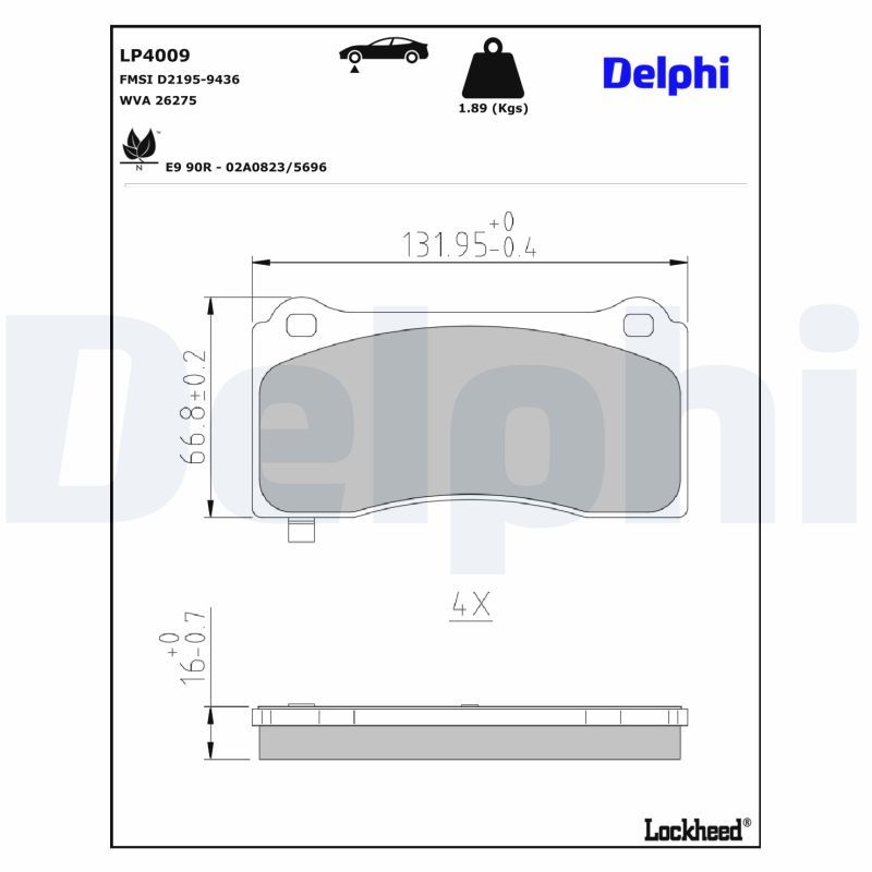 Bremsbelagsatz, Scheibenbremse