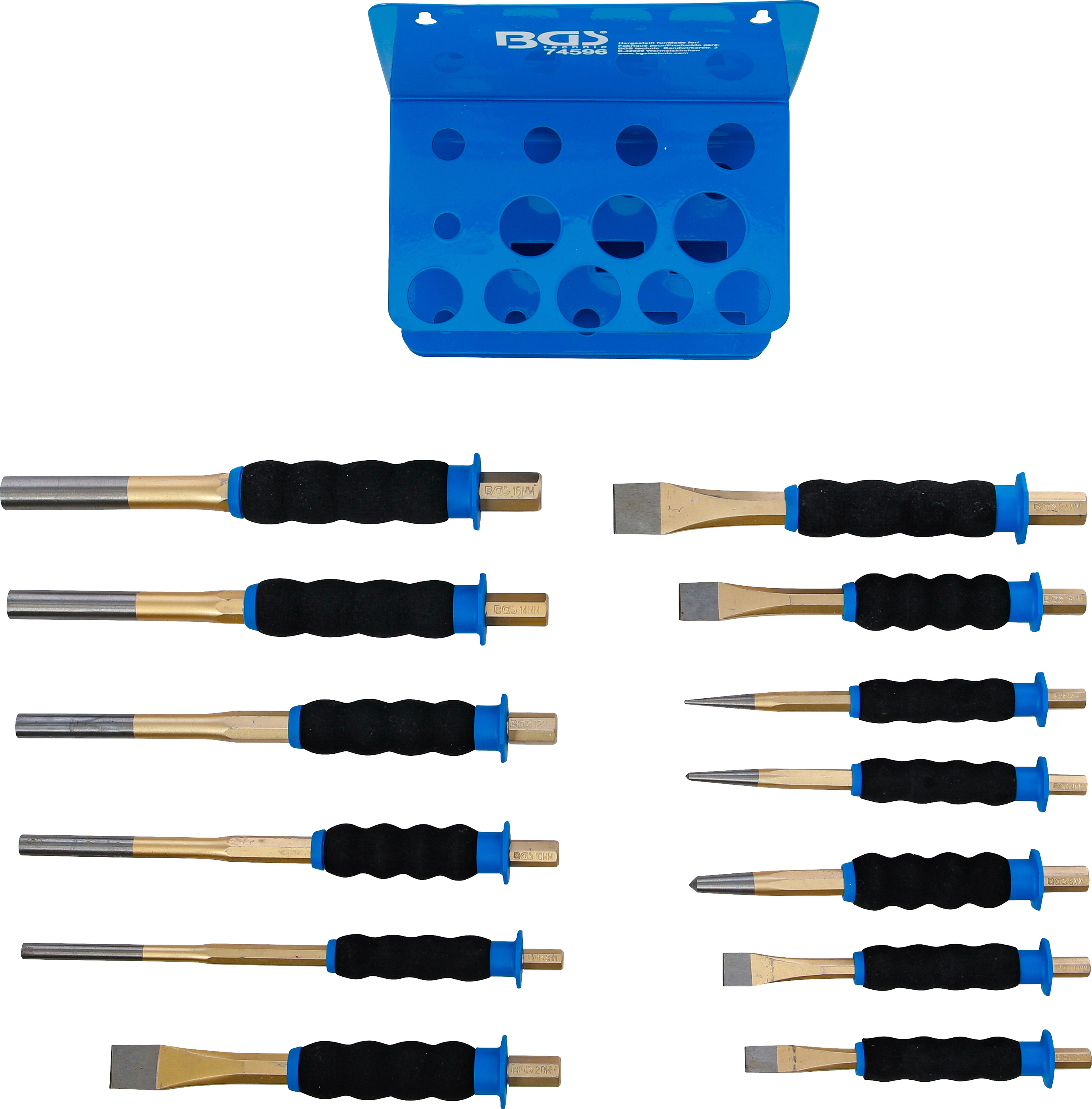 BGS Splintentreiber-/ Körner-/ Flachmeißel-Satz | mit Handschutz | 13-tlg.